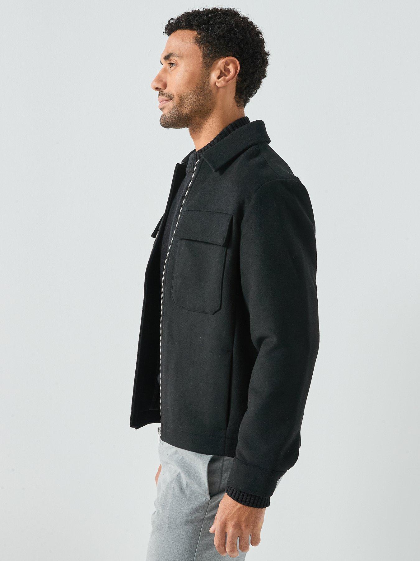  image of jack-jones-russel-wool-blend-black