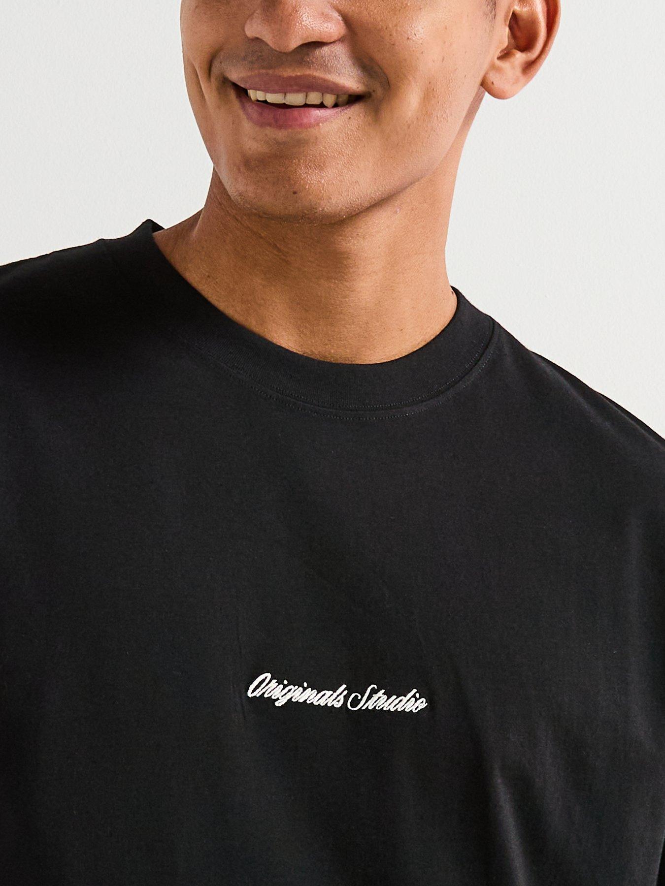 Image 4 of 5 of Jack & Jones Norrebro Embroidered Short Sleeve T-Shirt - Black