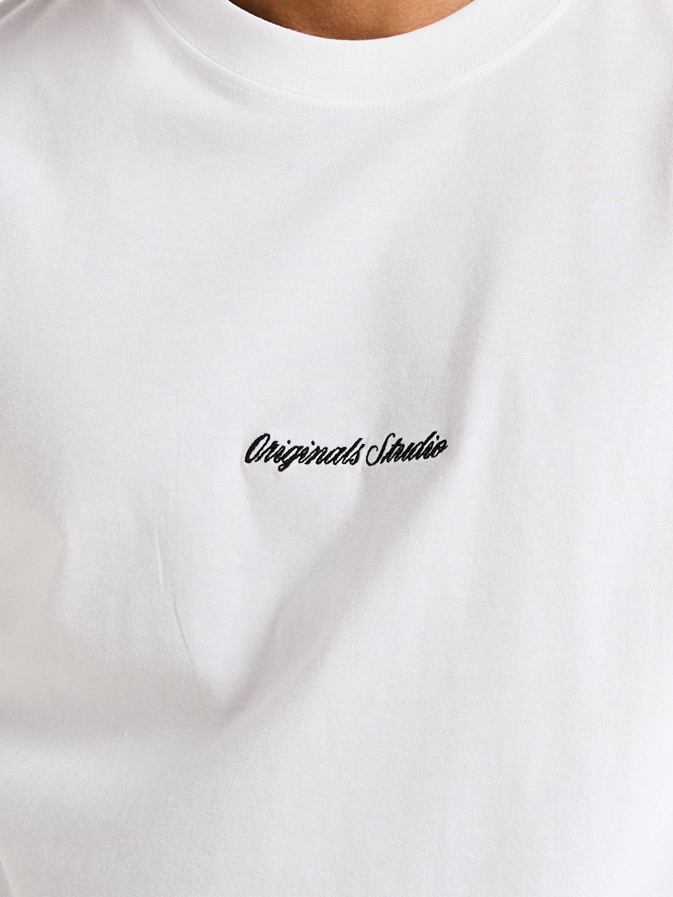 Image 5 of 5 of Jack & Jones Norrebro Embroidered Short Sleeve T-Shirt - White