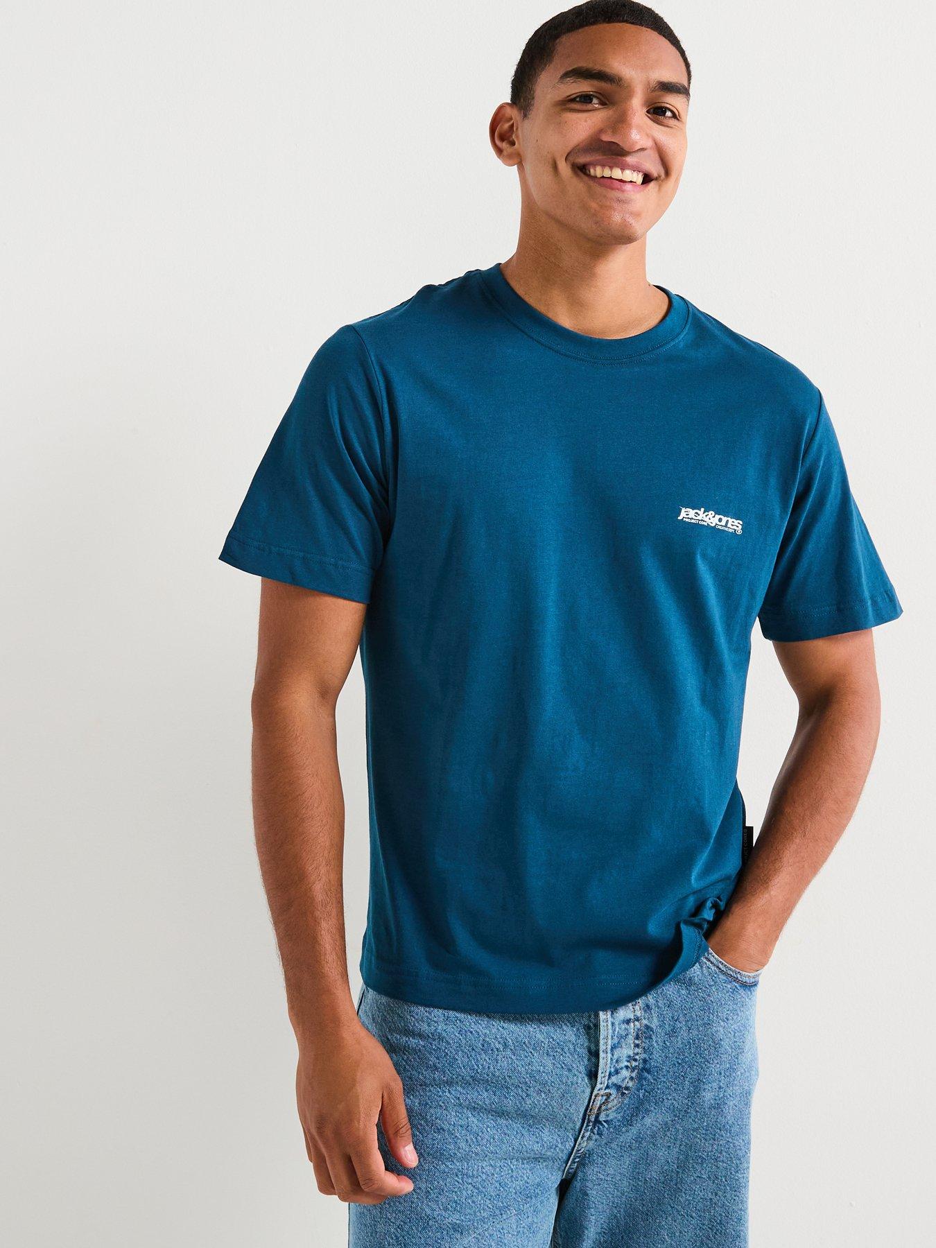  image of jack-jones-union-back-print-short-sleeve-crew-neck-t-shirt-blue