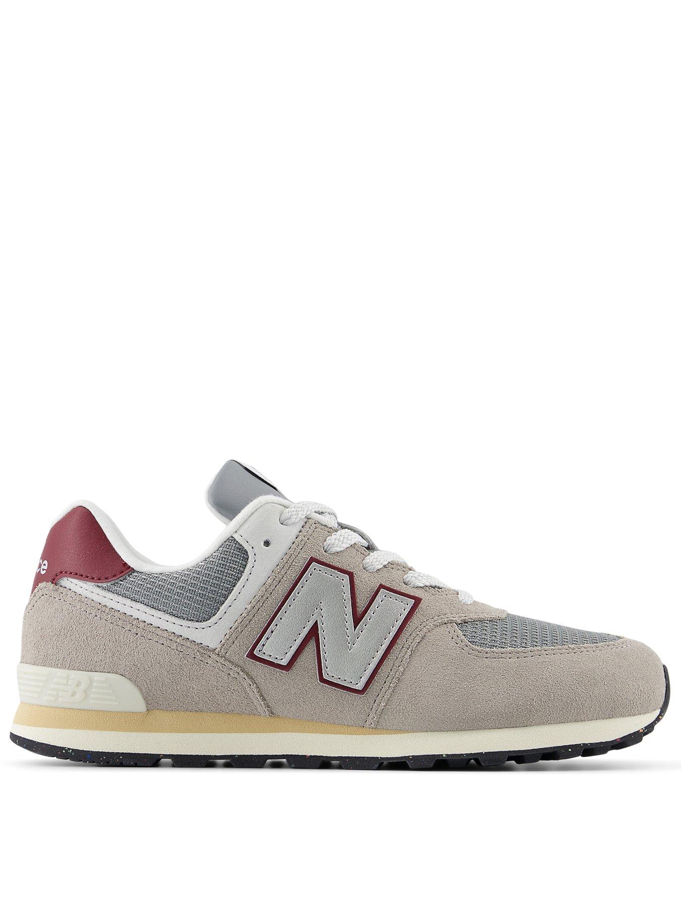 New Balance Junior 574 Trainers - Grey/red