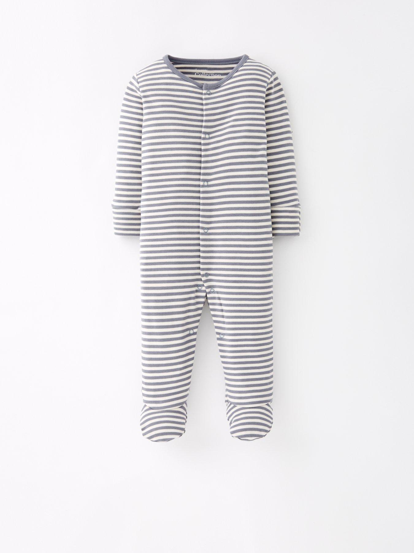  image of the-very-collection-baby-3pk-woodland-stripe-sleepsuits