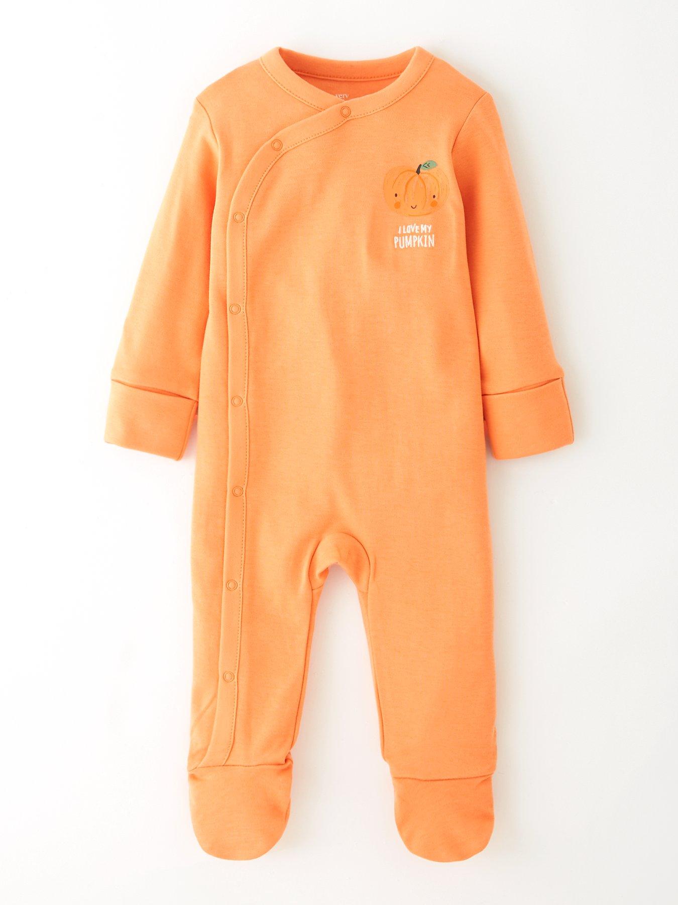 Image 2 of 5 of The Very Collection Unisex 2Pk Pumpkin Sleepsuits - Orange
