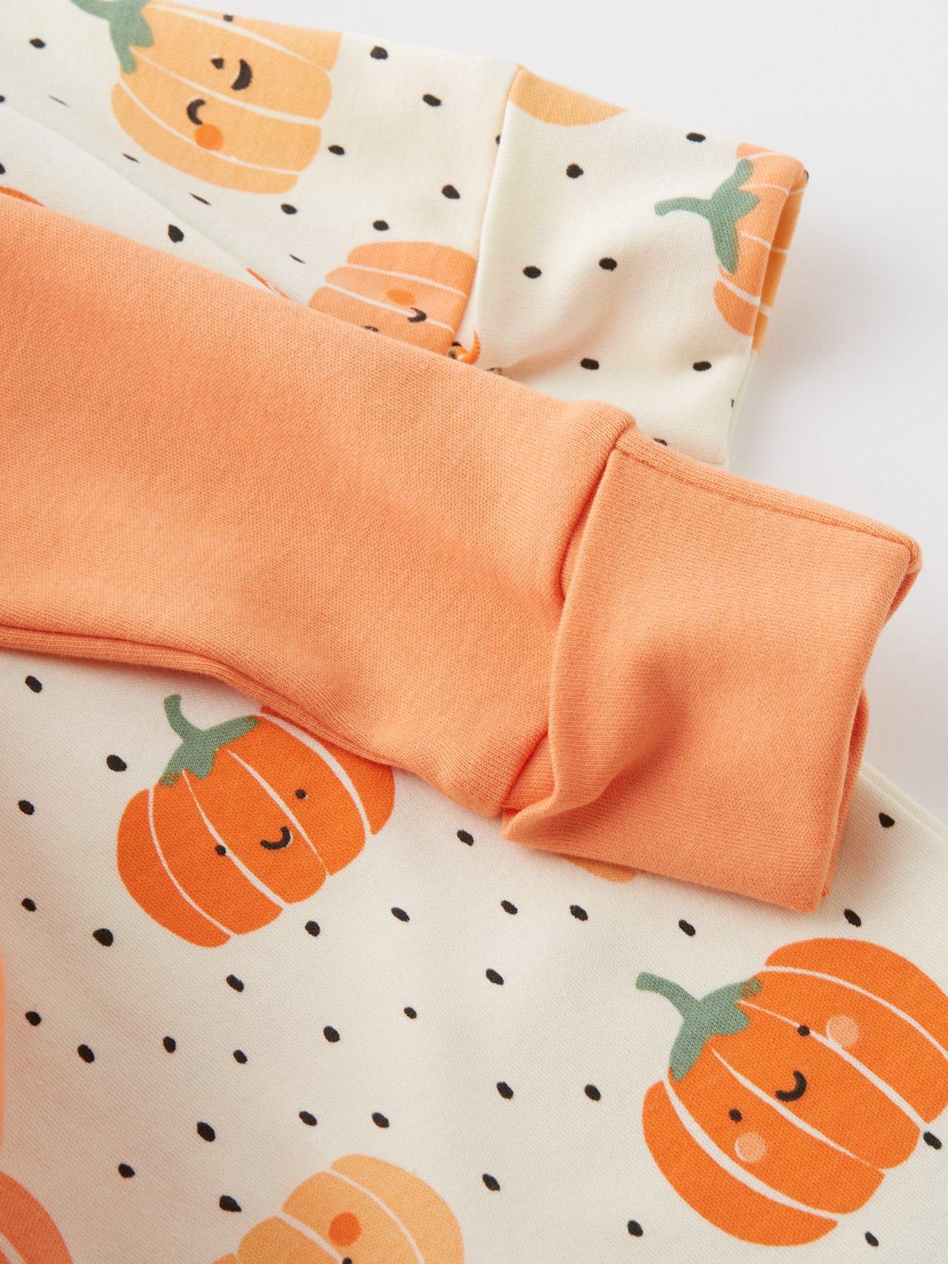Image 5 of 5 of The Very Collection Unisex 2Pk Pumpkin Sleepsuits - Orange