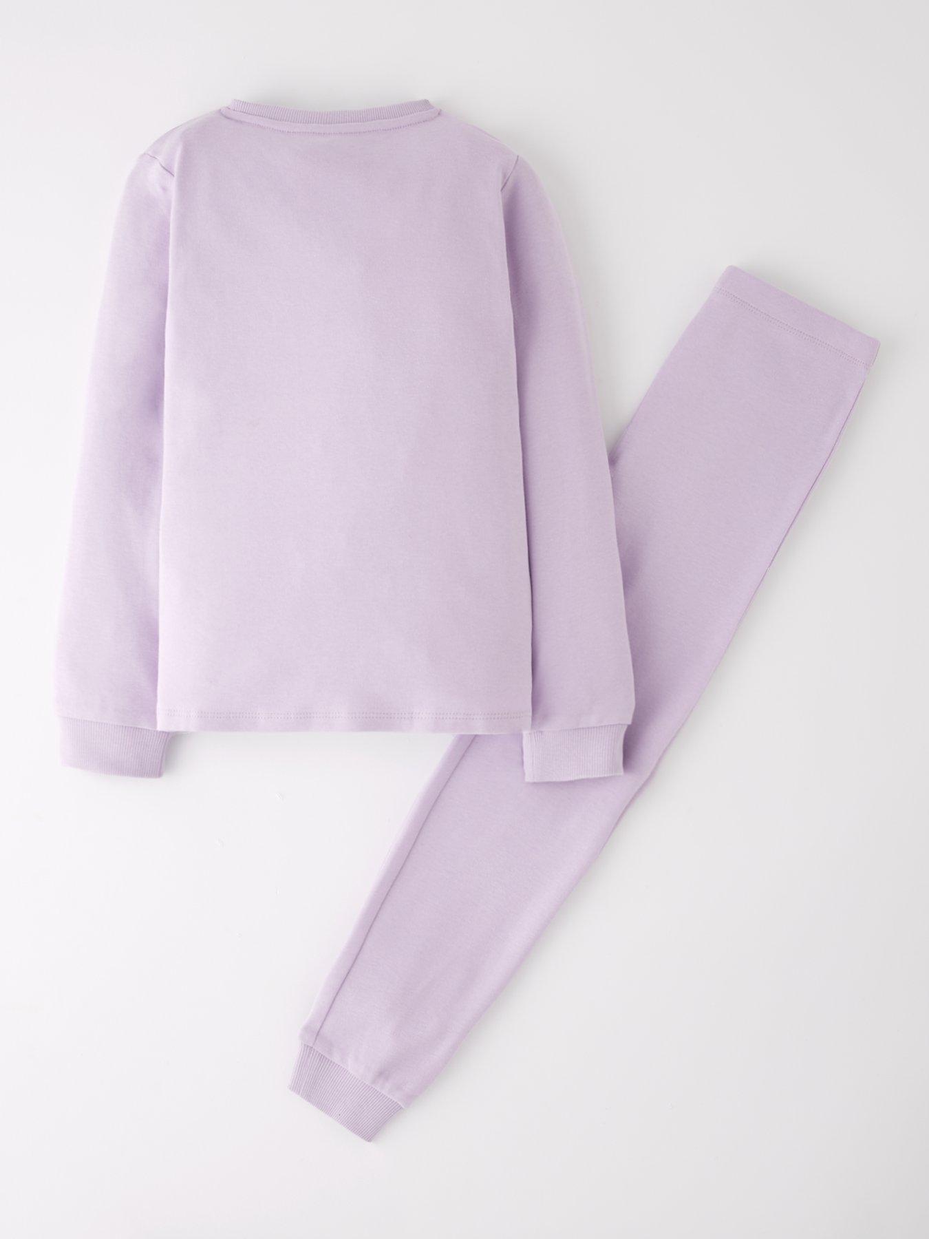 Image 2 of 4 of Mini V by Very Girls Applique Bunny Long Sleeve PJ Set - Purple