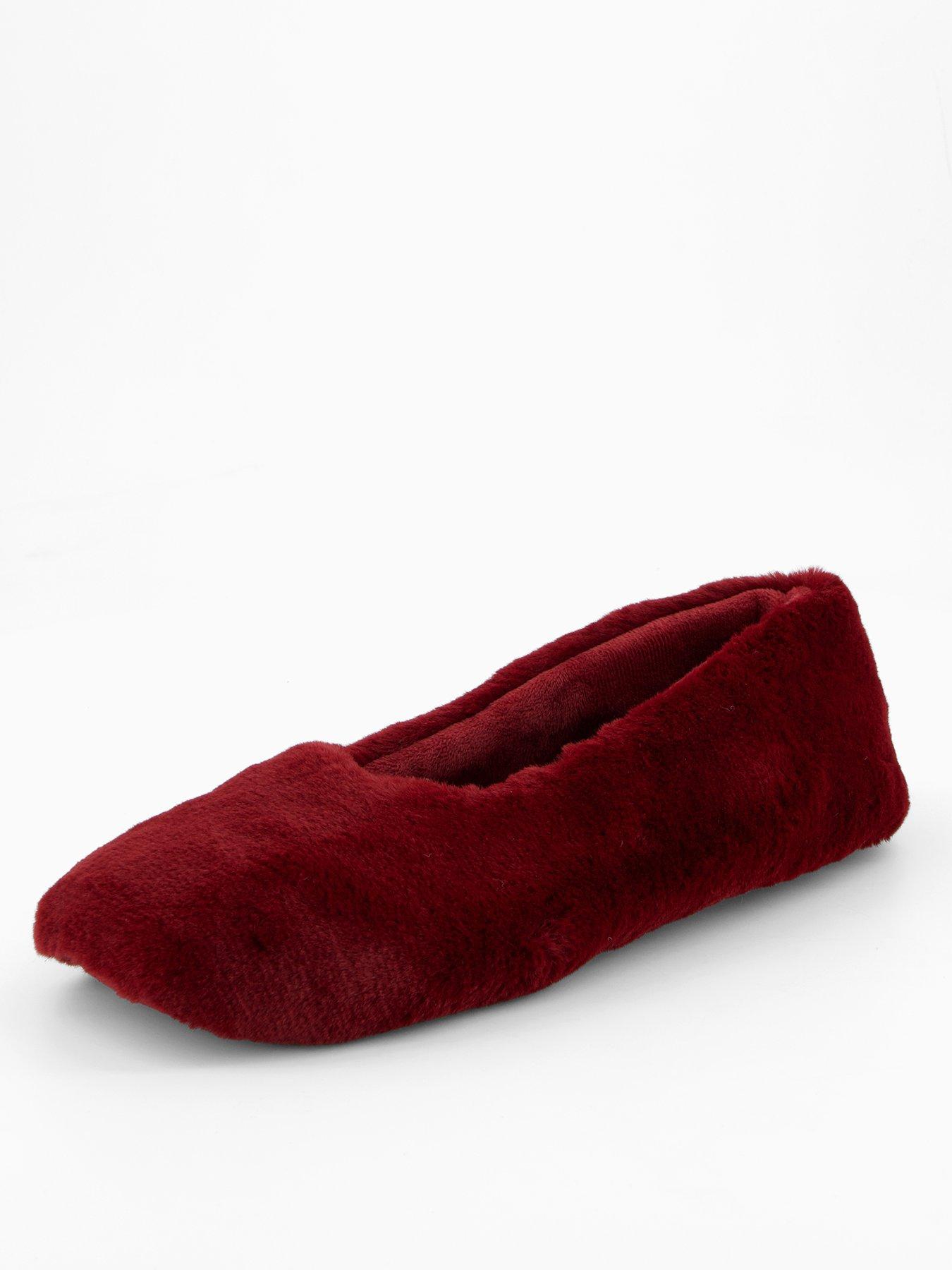  image of the-very-collection-faux-fur-ballerina-slipper-red