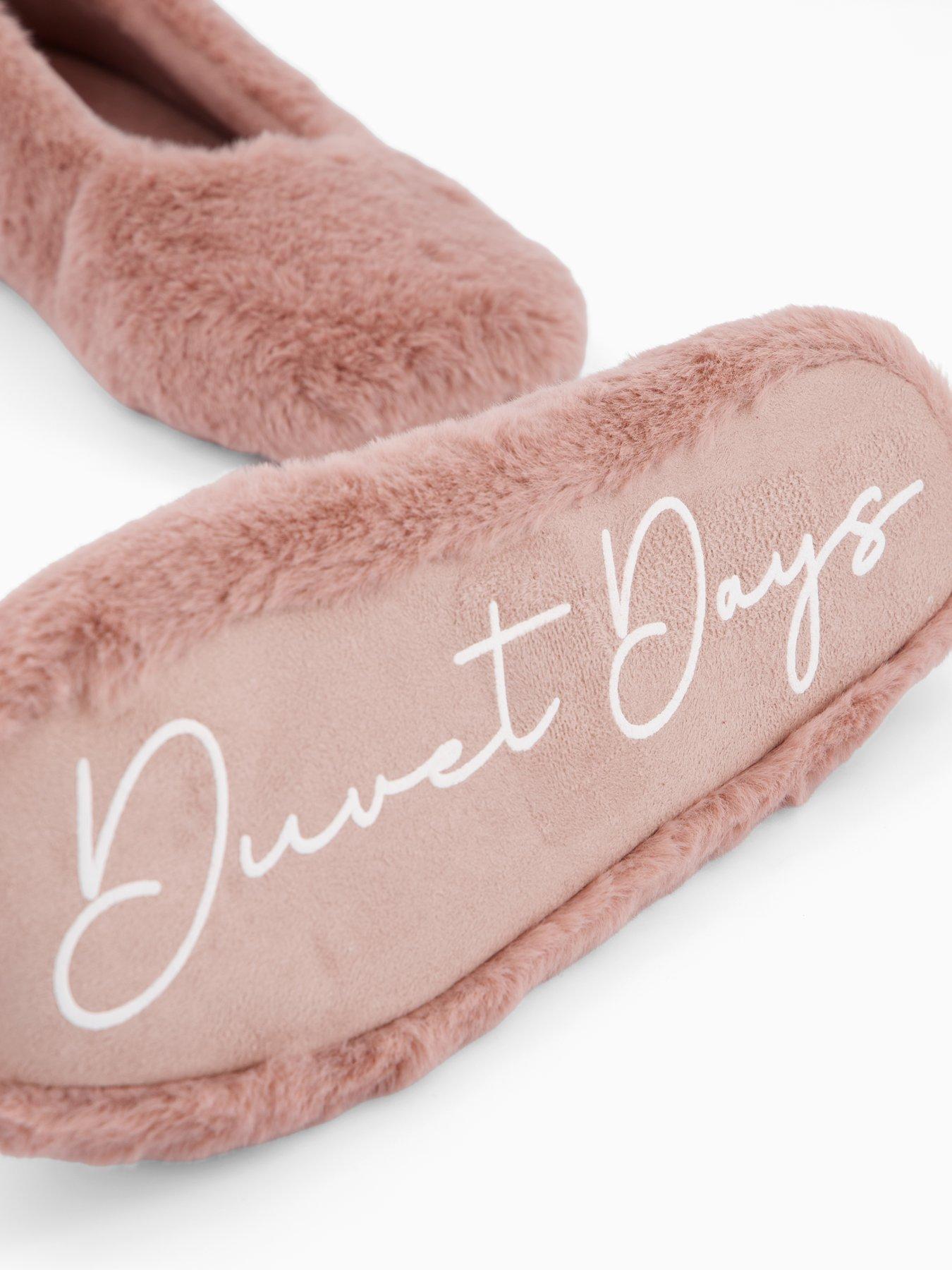 Image 5 of 6 of The Very Collection Faux Fur Ballerina Slippers - Pink
