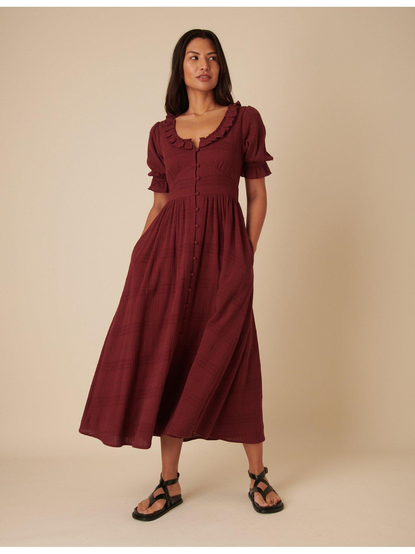 bodycon mini dress sequin Burgundy Chiffon Angel Sleeve Midaxi Dress – InTheStyle main image 1