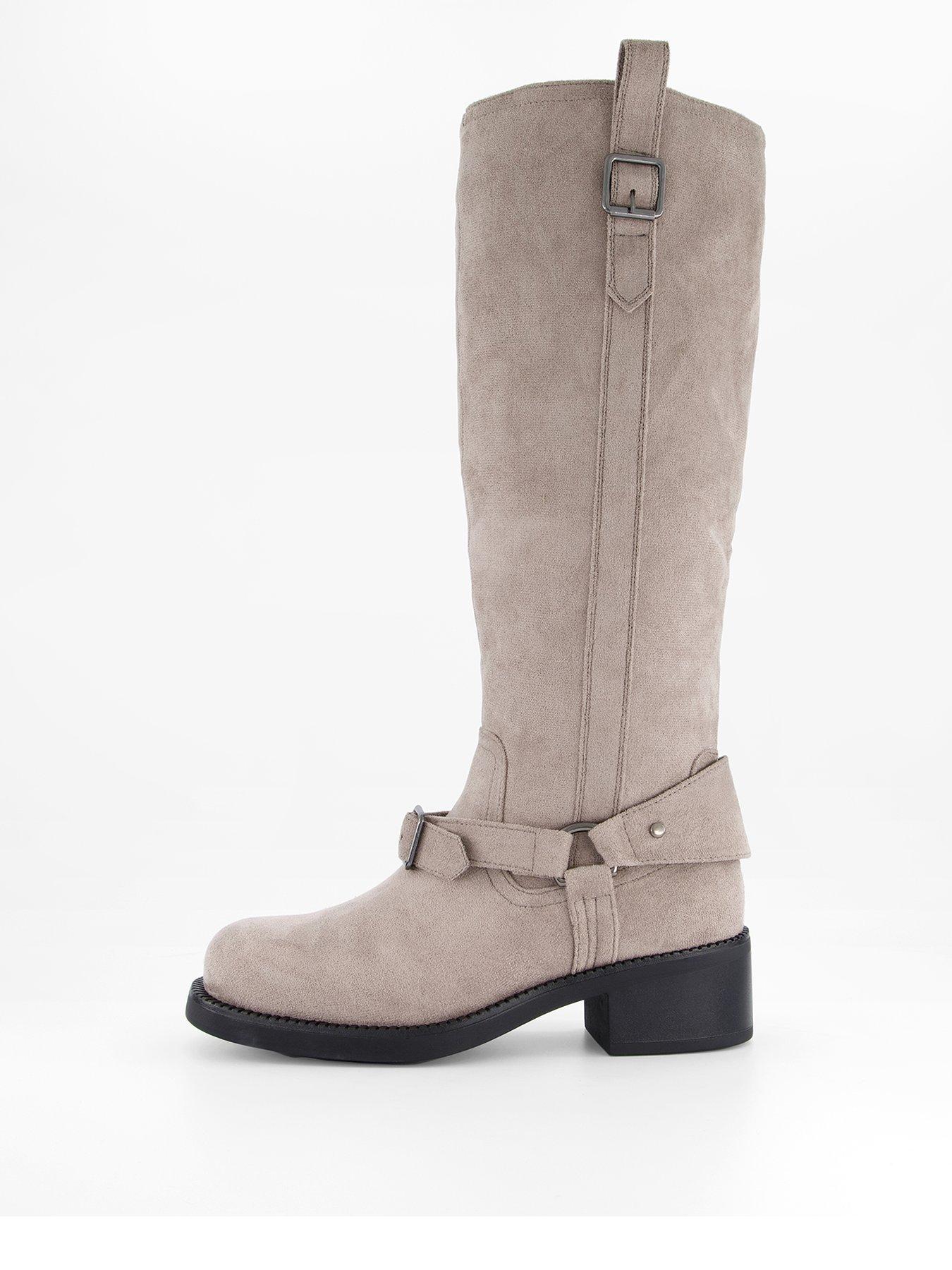 Image 1 of 6 of The Very Collection Wide Fit With Wider Fitting Calf Knee Boot - Grey