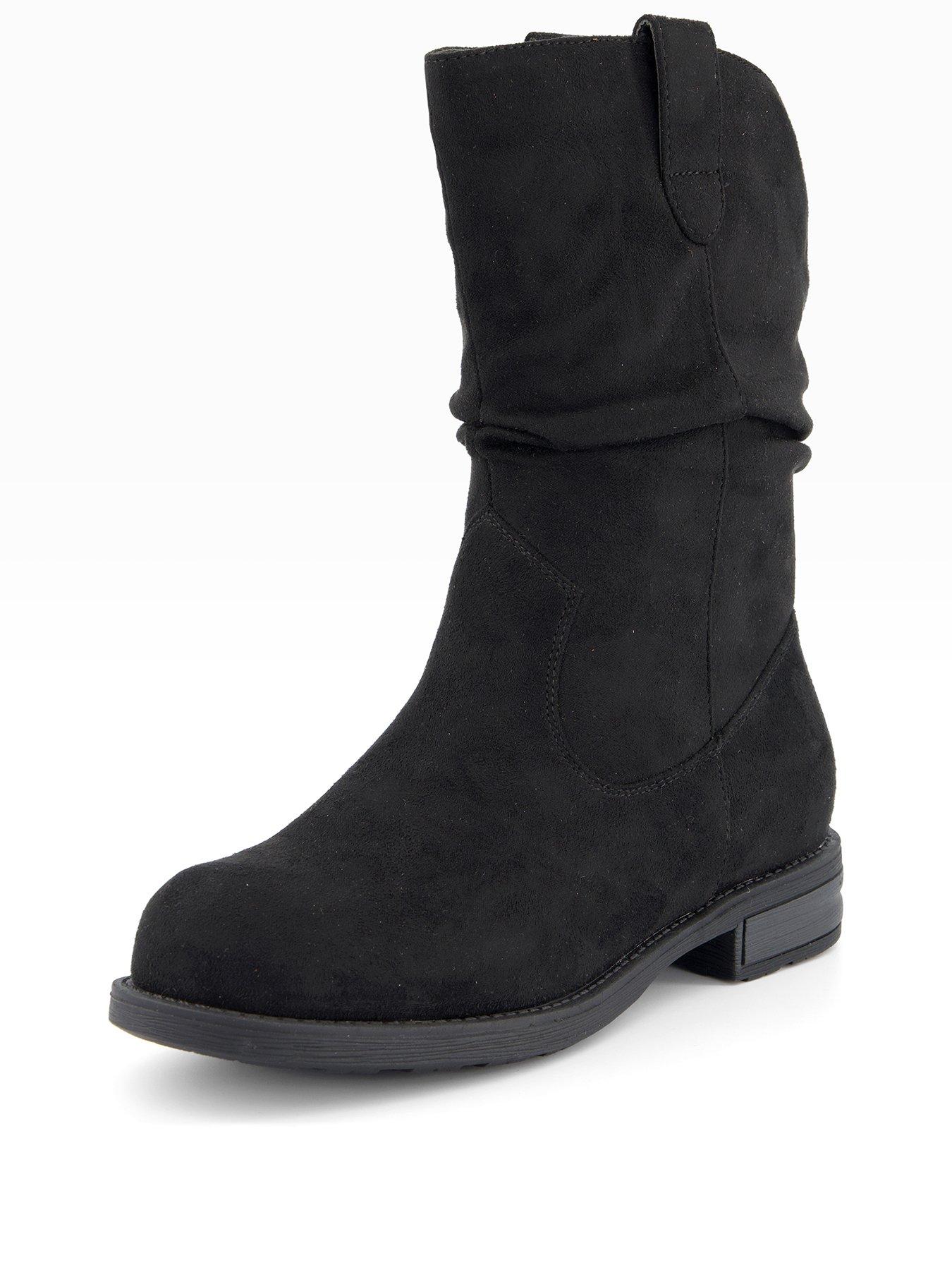 Image 2 of 6 of The Very Collection Wide Fit Flat Slouch Calf Boot
