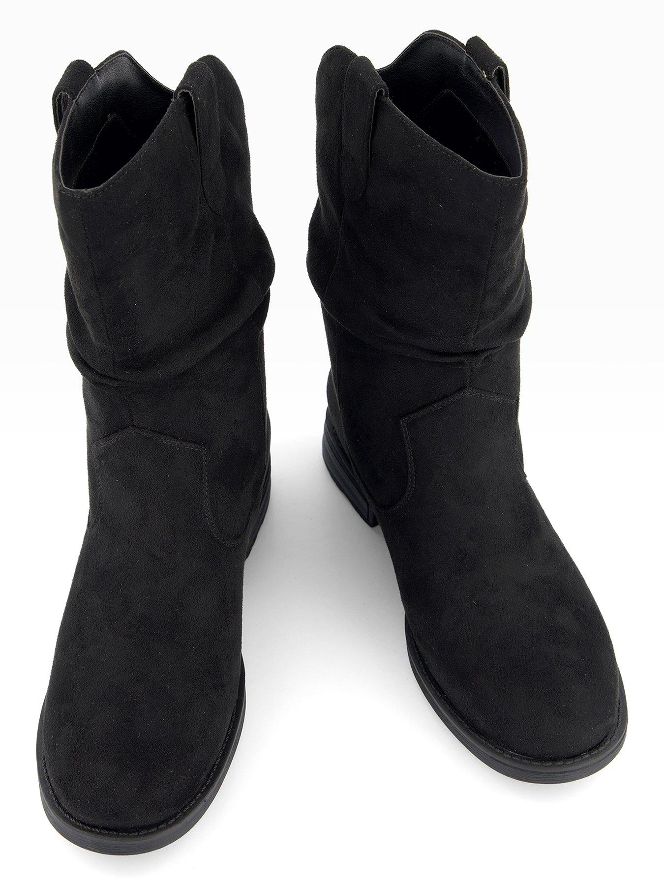 Image 3 of 6 of The Very Collection Wide Fit Flat Slouch Calf Boot