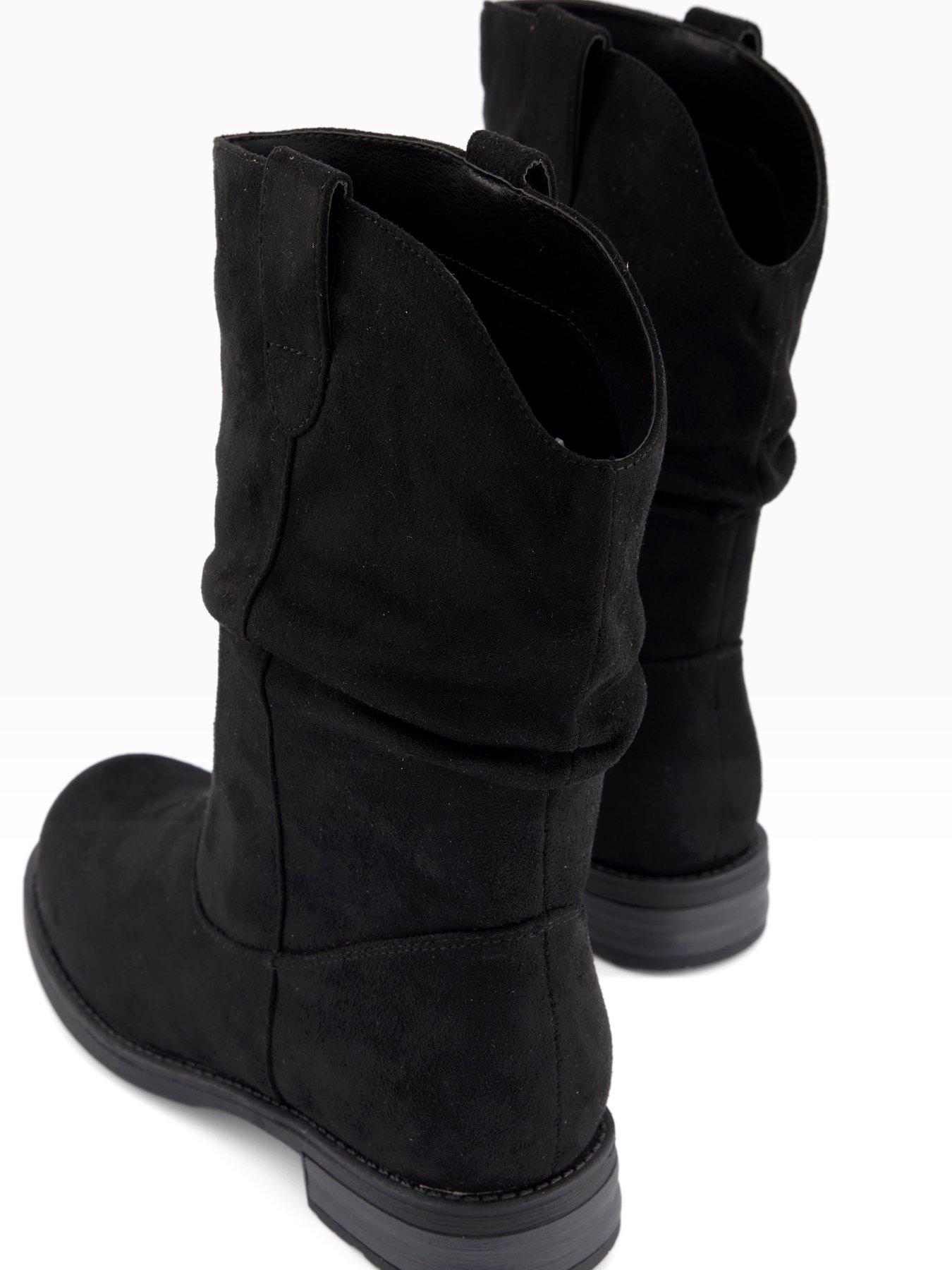 Image 5 of 6 of The Very Collection Wide Fit Flat Slouch Calf Boot
