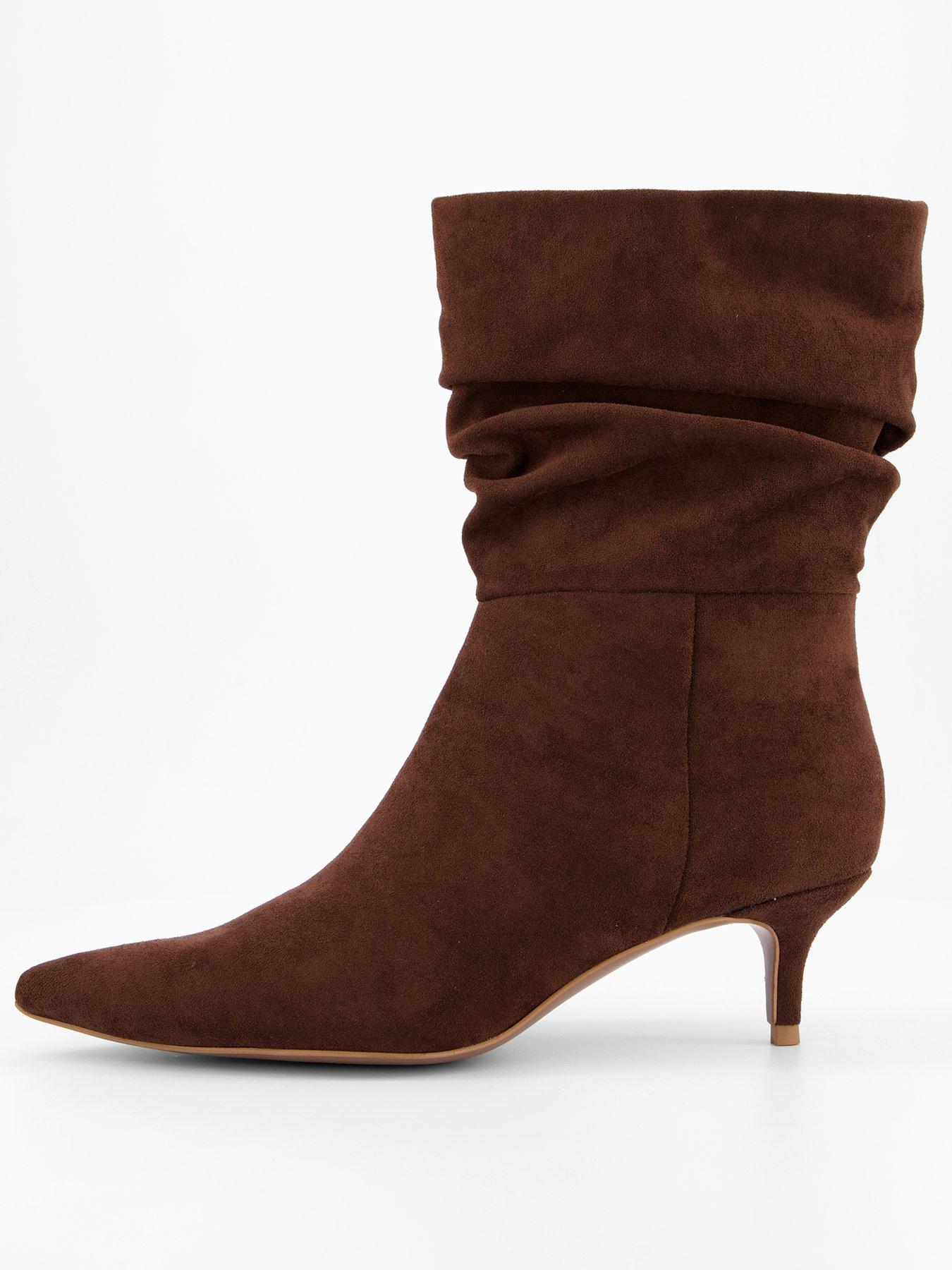 Image 2 of 7 of The Very Collection Slouch Calf Boot - Chocolate