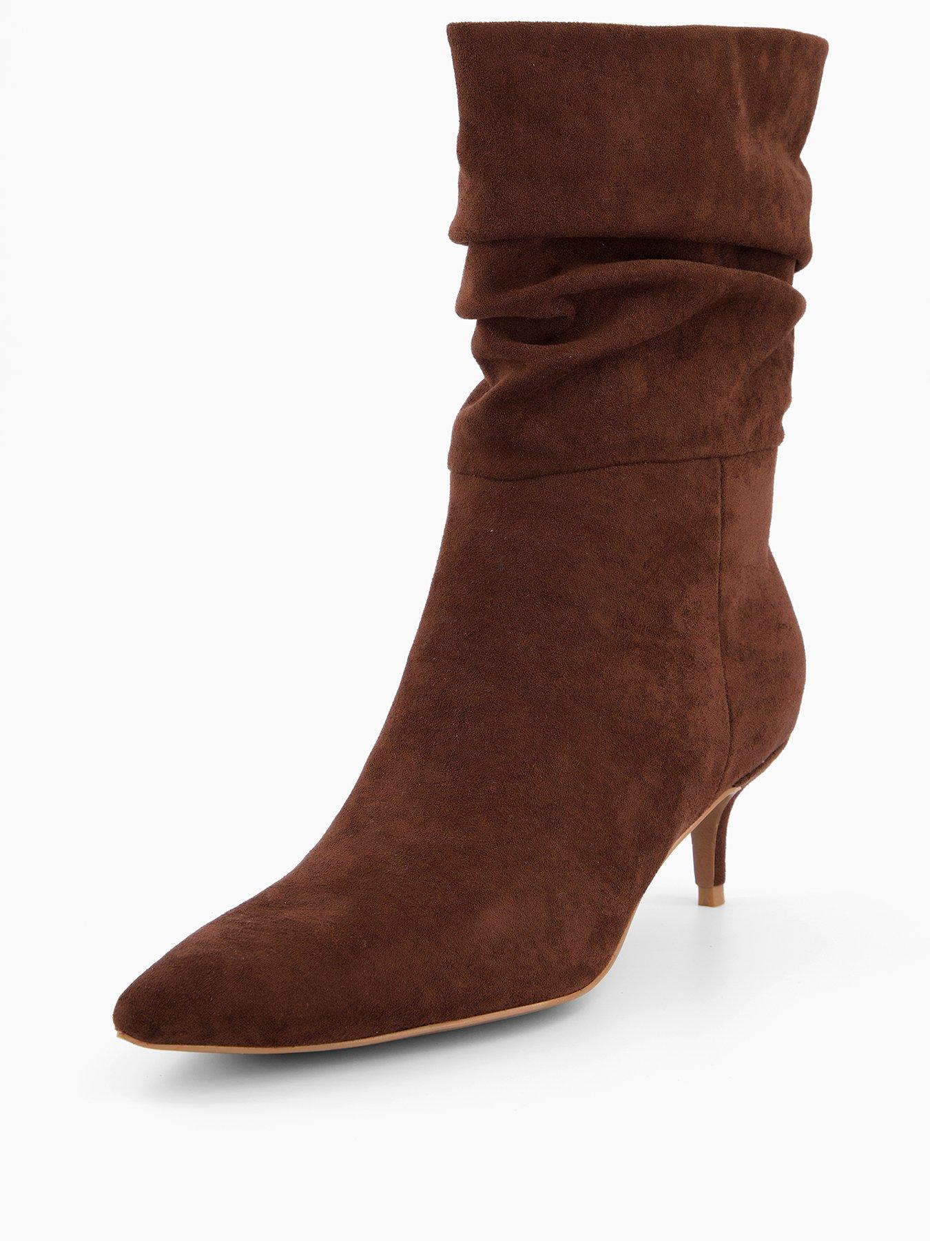 Image 3 of 7 of The Very Collection Slouch Calf Boot - Chocolate
