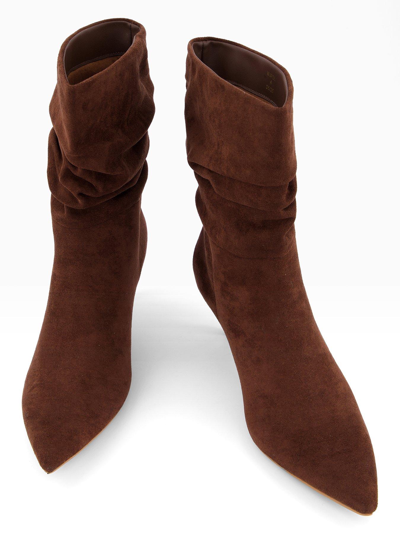 Image 4 of 7 of The Very Collection Slouch Calf Boot - Chocolate
