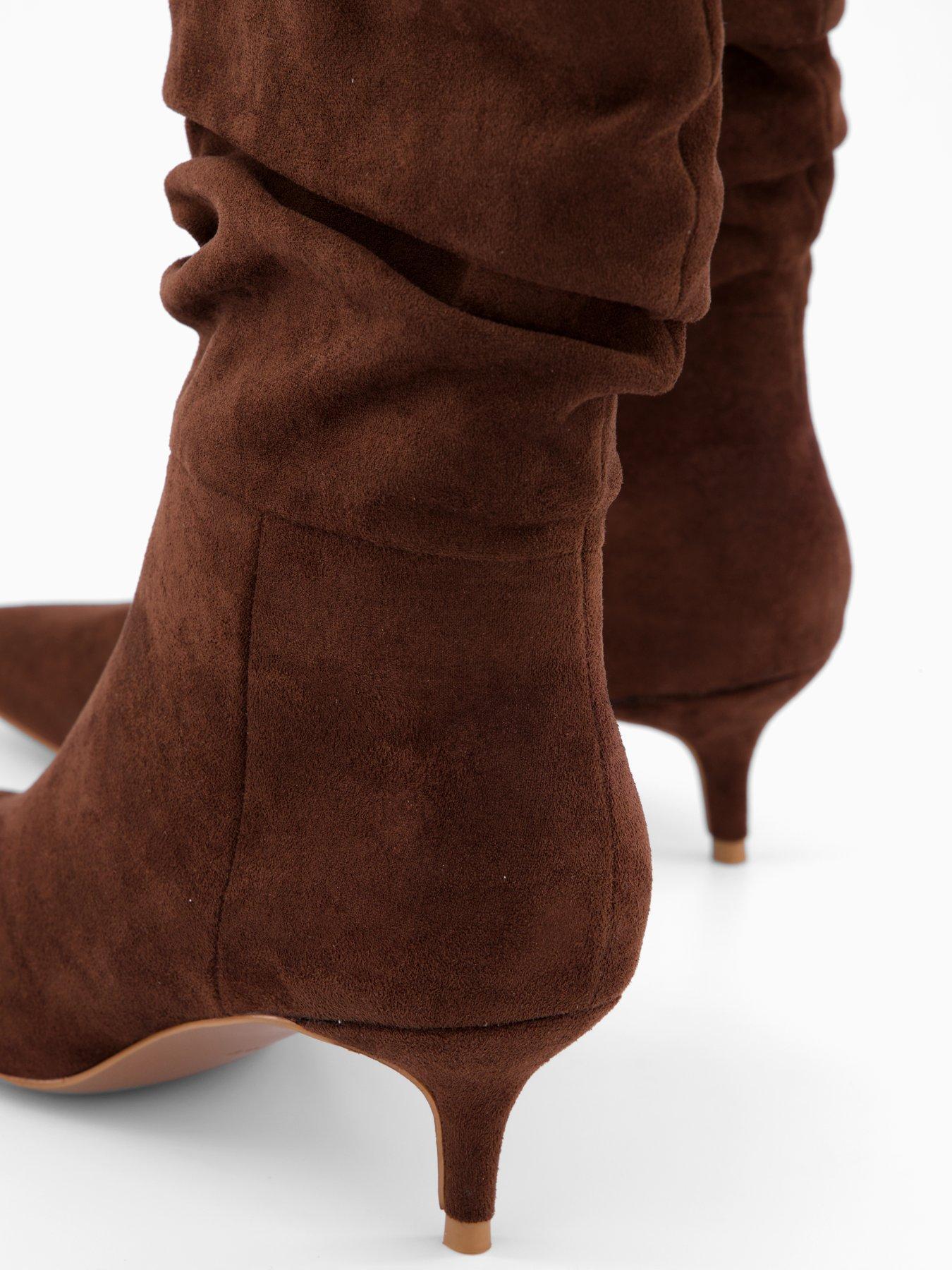 Image 6 of 7 of The Very Collection Slouch Calf Boot - Chocolate