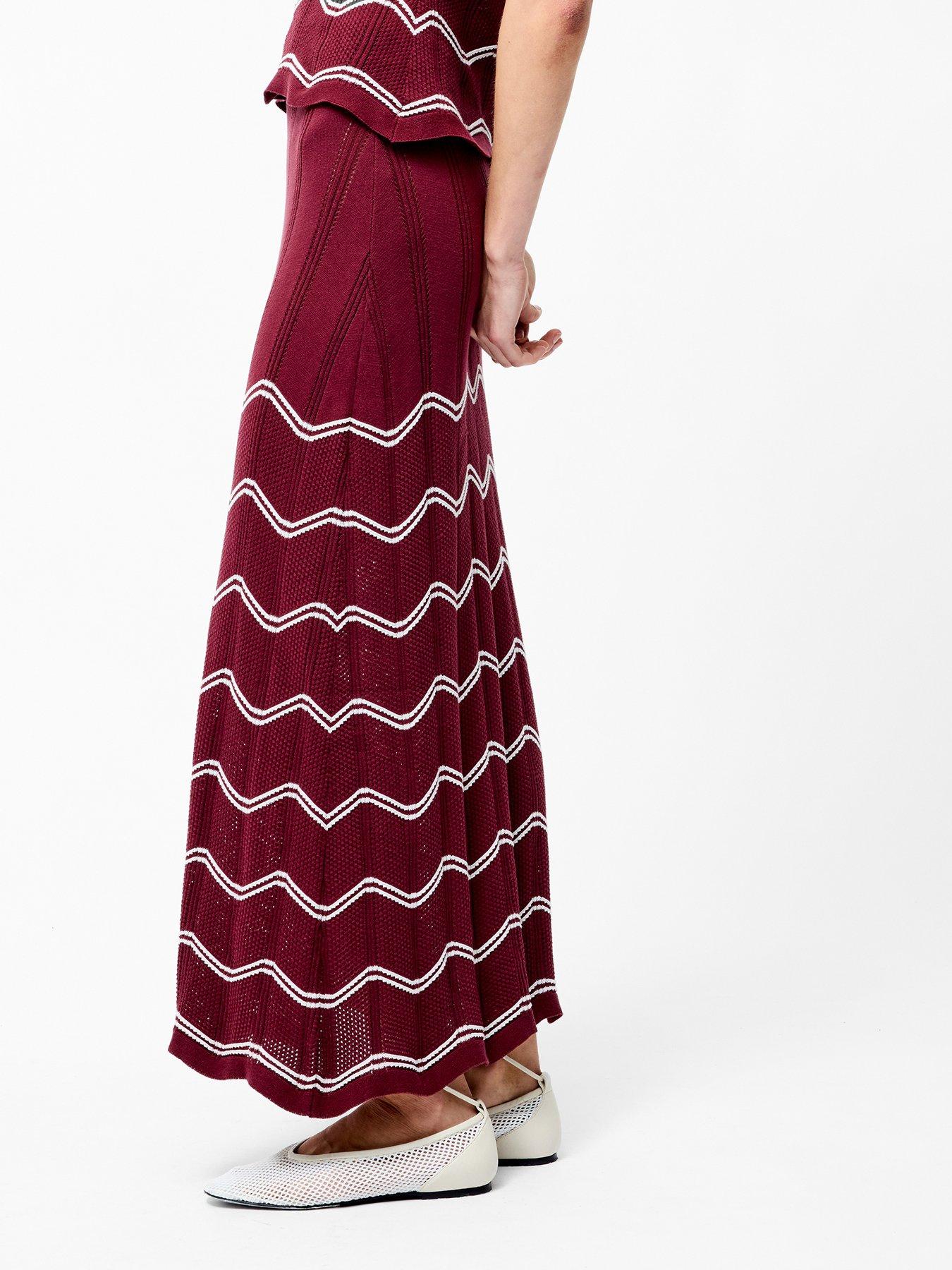 french-connection-cotton-crotchet-striped-maxi-skirt