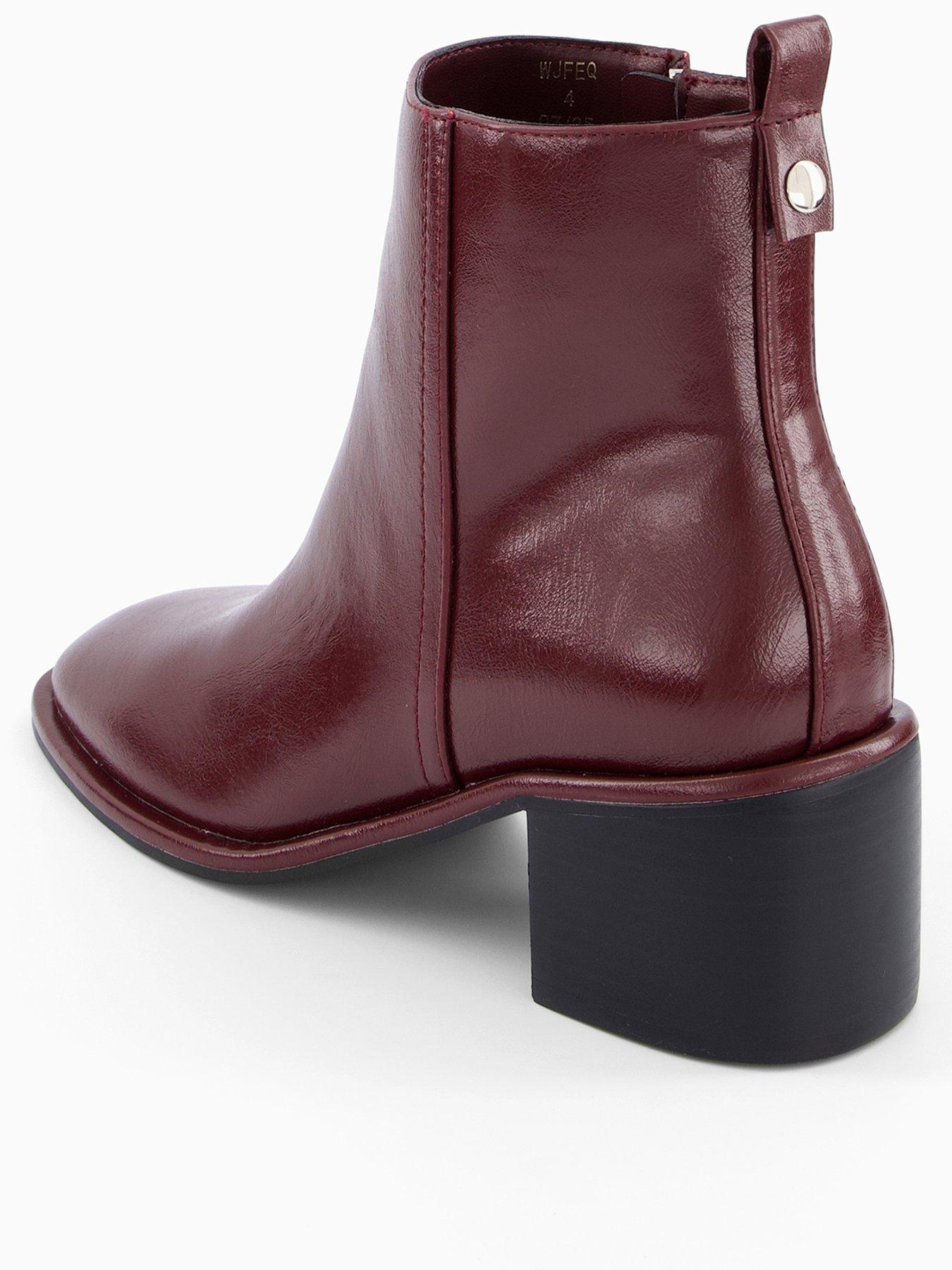  image of the-very-collection-block-heel-ankle-boot-burgundy