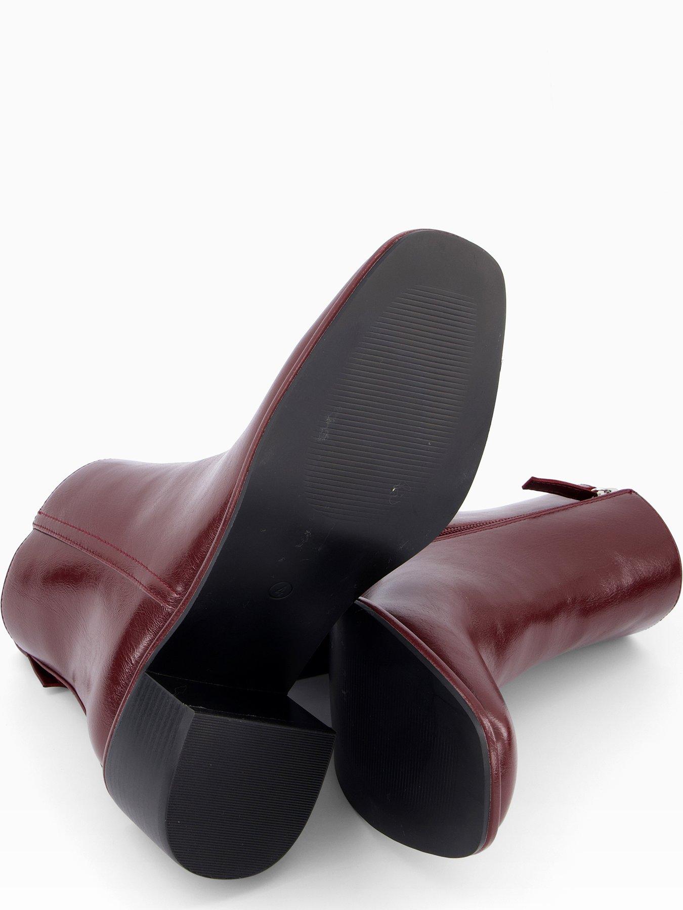  image of the-very-collection-block-heel-ankle-boot-burgundy