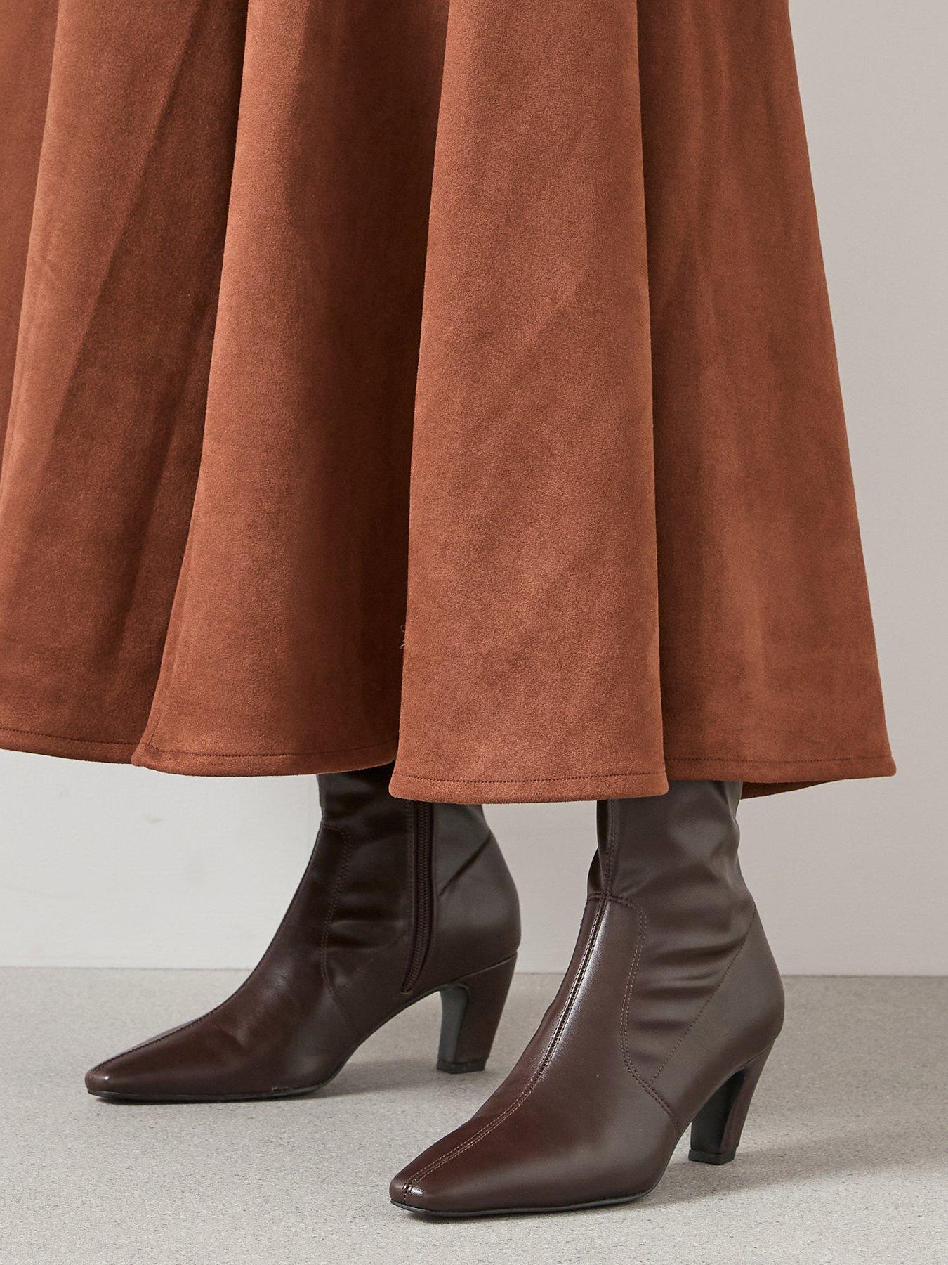 The Very Collection Chiselle Toe Sock Boot - Brown