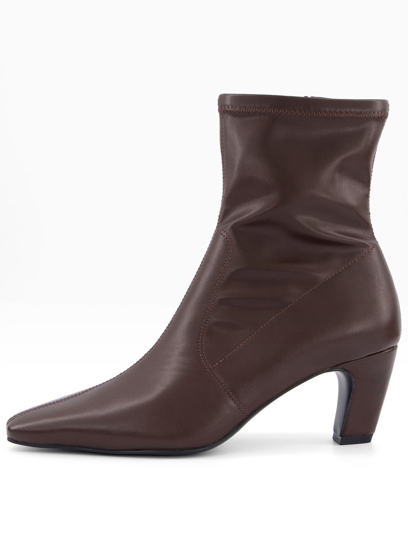 The Very Collection Chiselle Toe Sock Boot - Brown