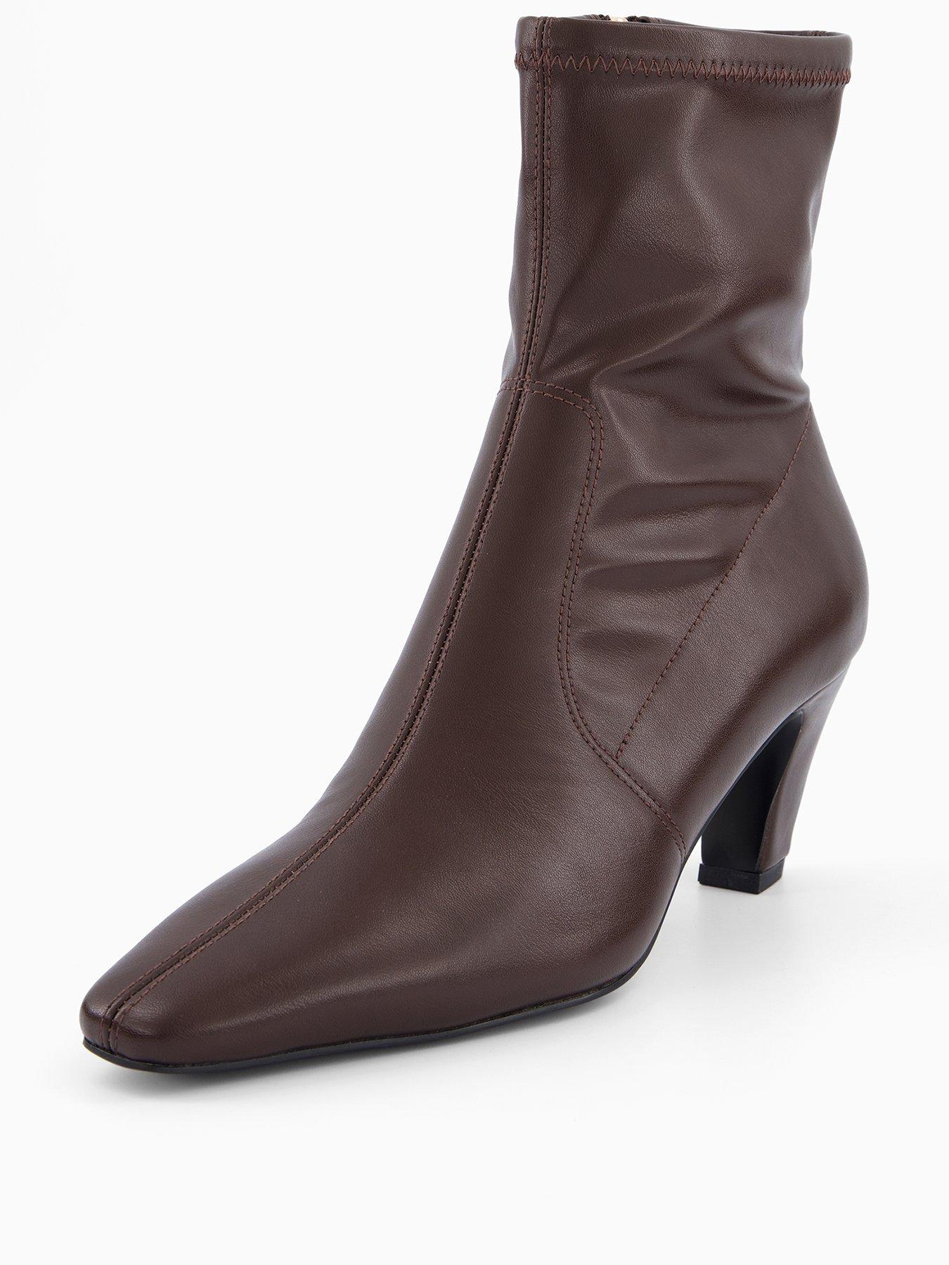 Image 3 of 7 of The Very Collection Chiselle Toe Sock Boot - Brown