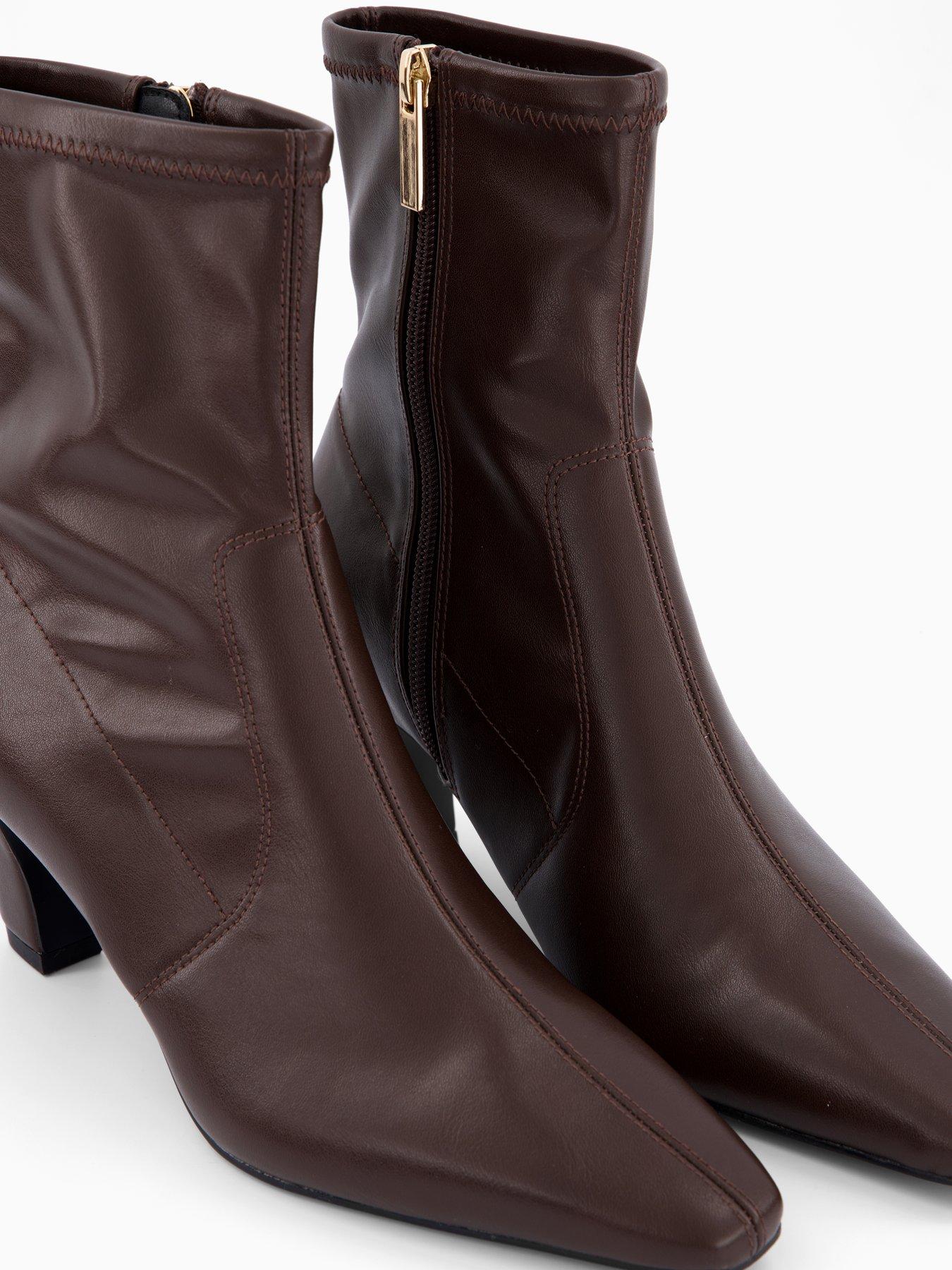 Image 6 of 7 of The Very Collection Chiselle Toe Sock Boot - Brown