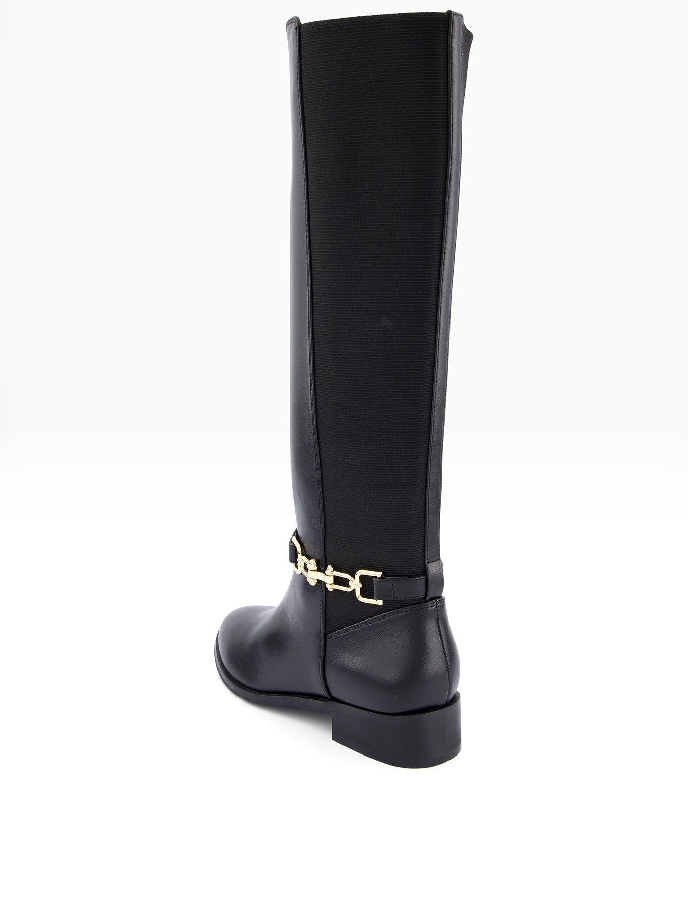 Image 4 of 8 of The Very Collection Elastic Panel Riding Knee Boot - Black