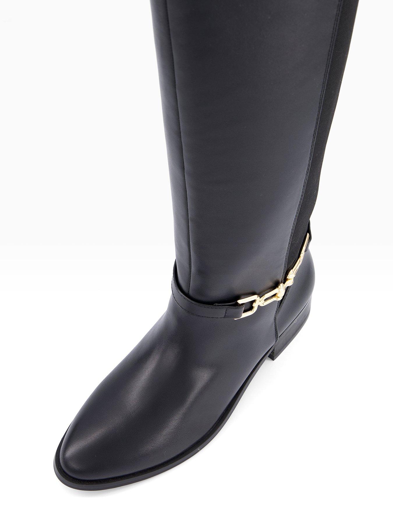 Image 5 of 8 of The Very Collection Elastic Panel Riding Knee Boot - Black