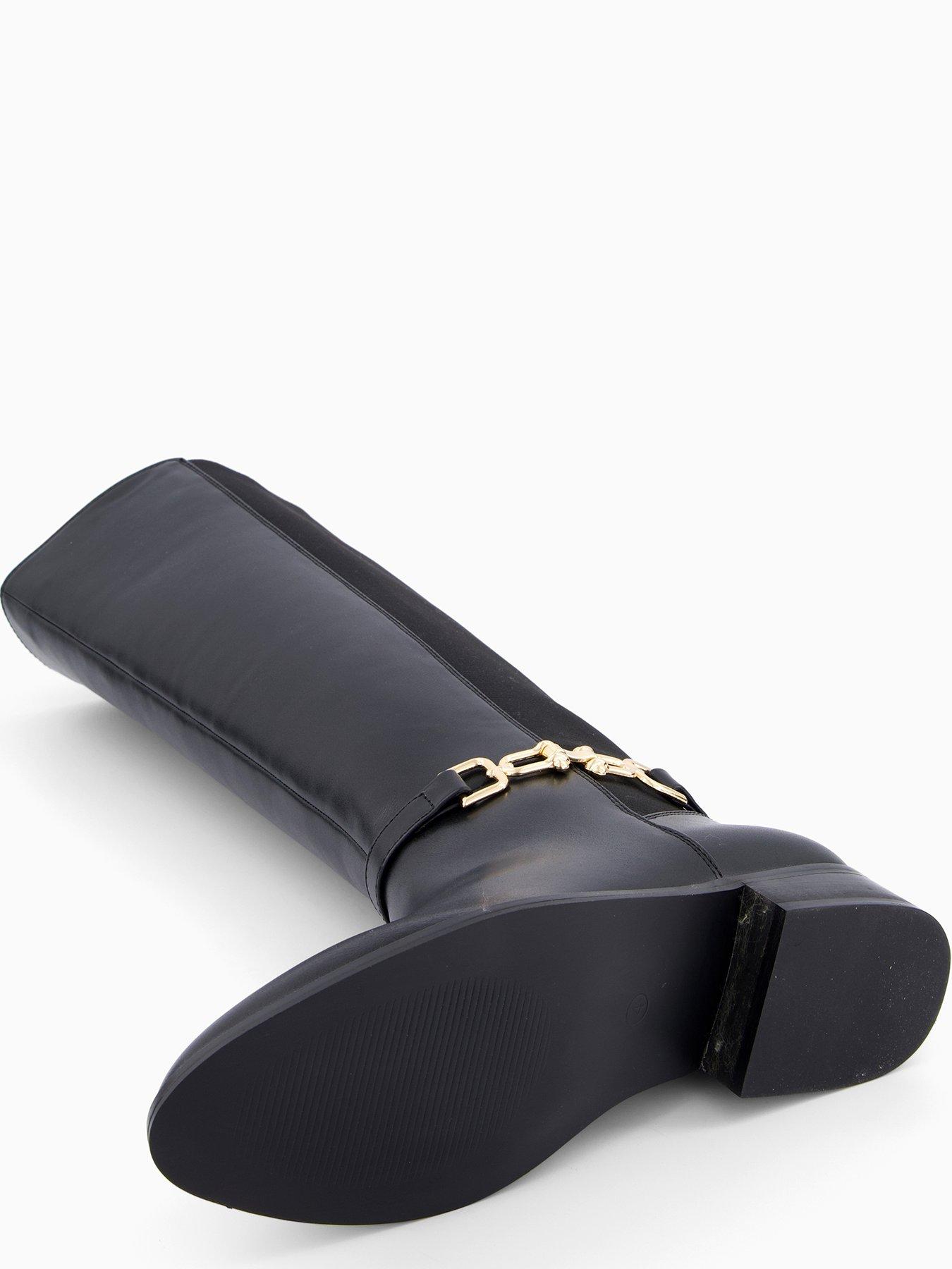 Image 6 of 8 of The Very Collection Elastic Panel Riding Knee Boot - Black