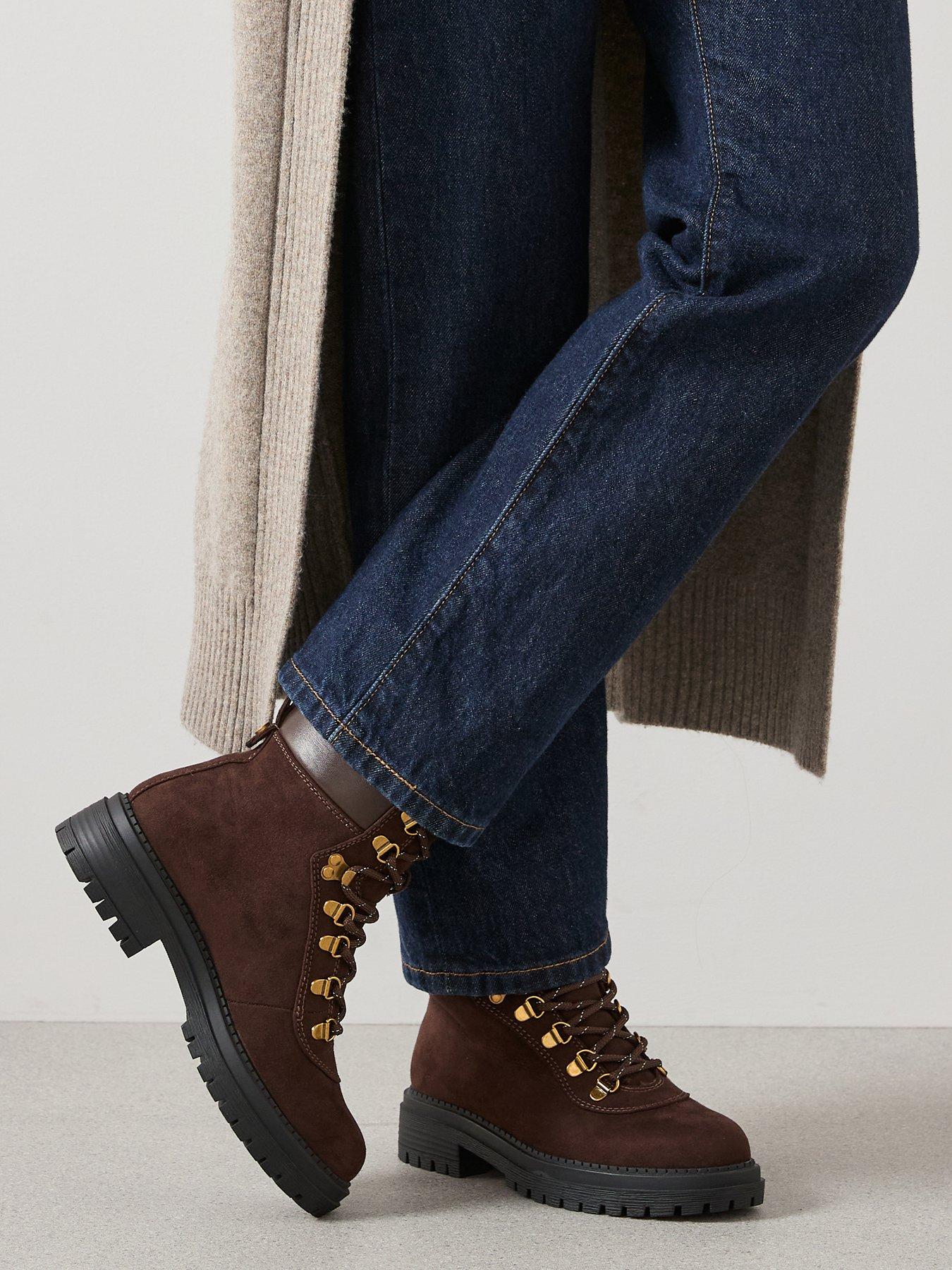 The Very Collection Lace Up Hiker Boot - Brown