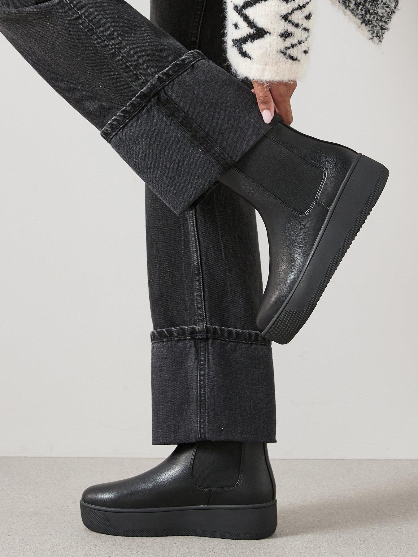  image of the-very-collection-flatform-chelsea-boot-black