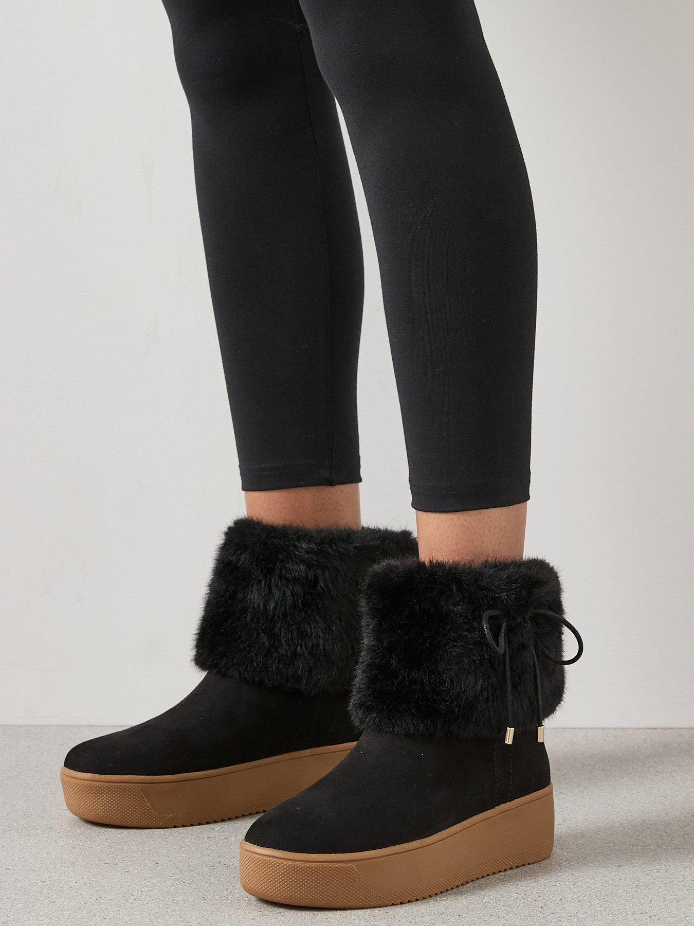 the-very-collection-fux-fur-trainer-ankle-boot-black