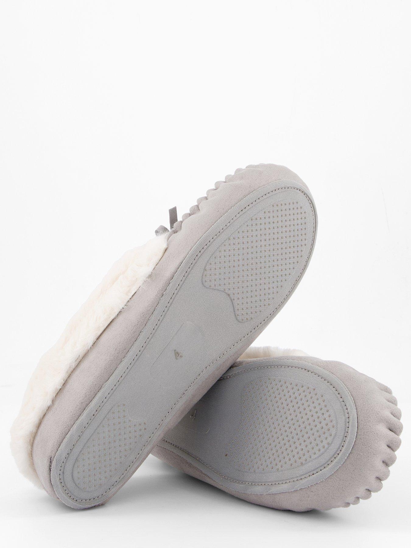  image of the-very-collection-moccasin-slippers-grey