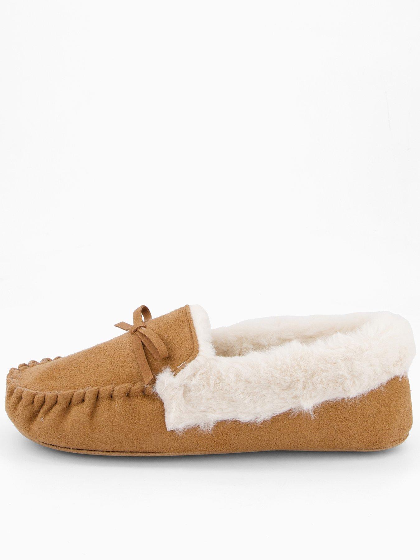  image of the-very-collection-moccasin-slippers-tan