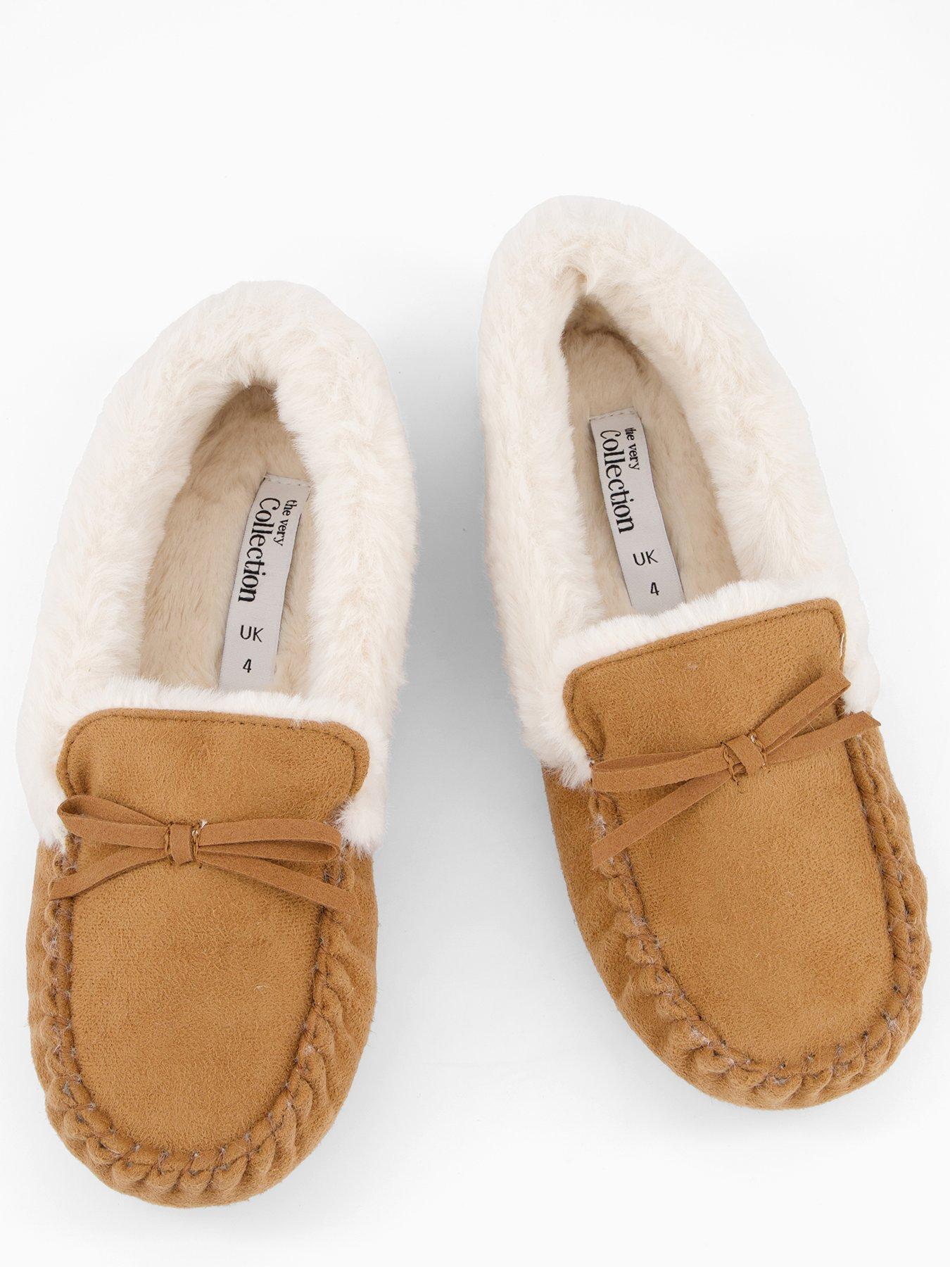  image of the-very-collection-moccasin-slippers-tan