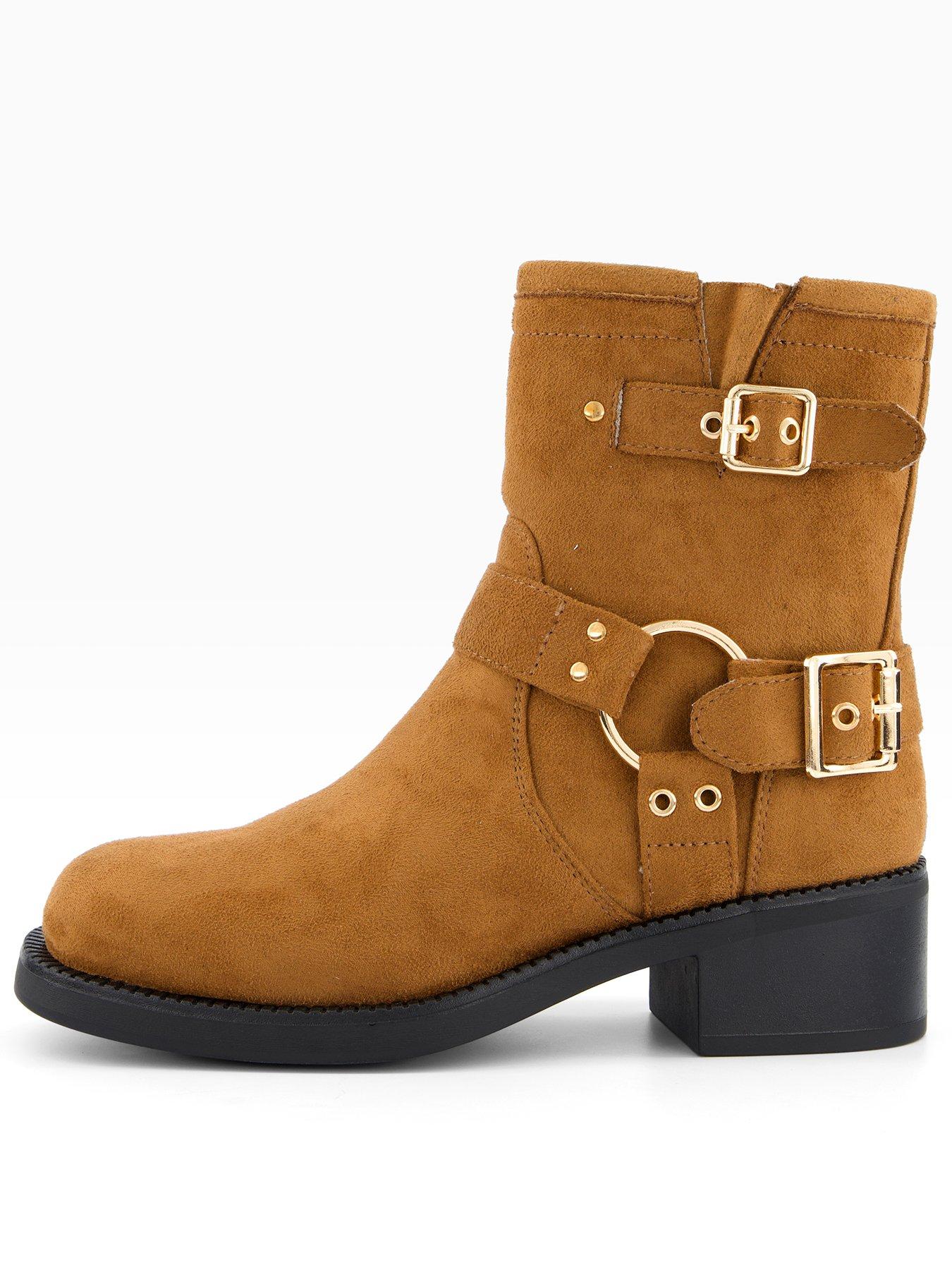 The Very Collection Wide Flat Ankle Boot - Brown