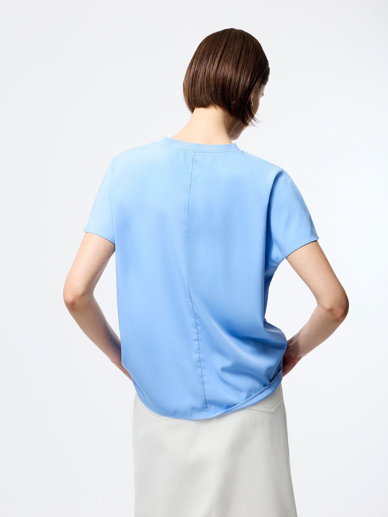  image of french-connection-crepe-oversized-short-sleeve-crew-neck-t-shirt