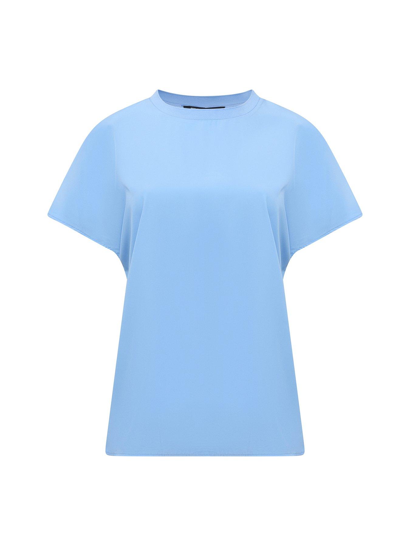  image of french-connection-crepe-oversized-short-sleeve-crew-neck-t-shirt