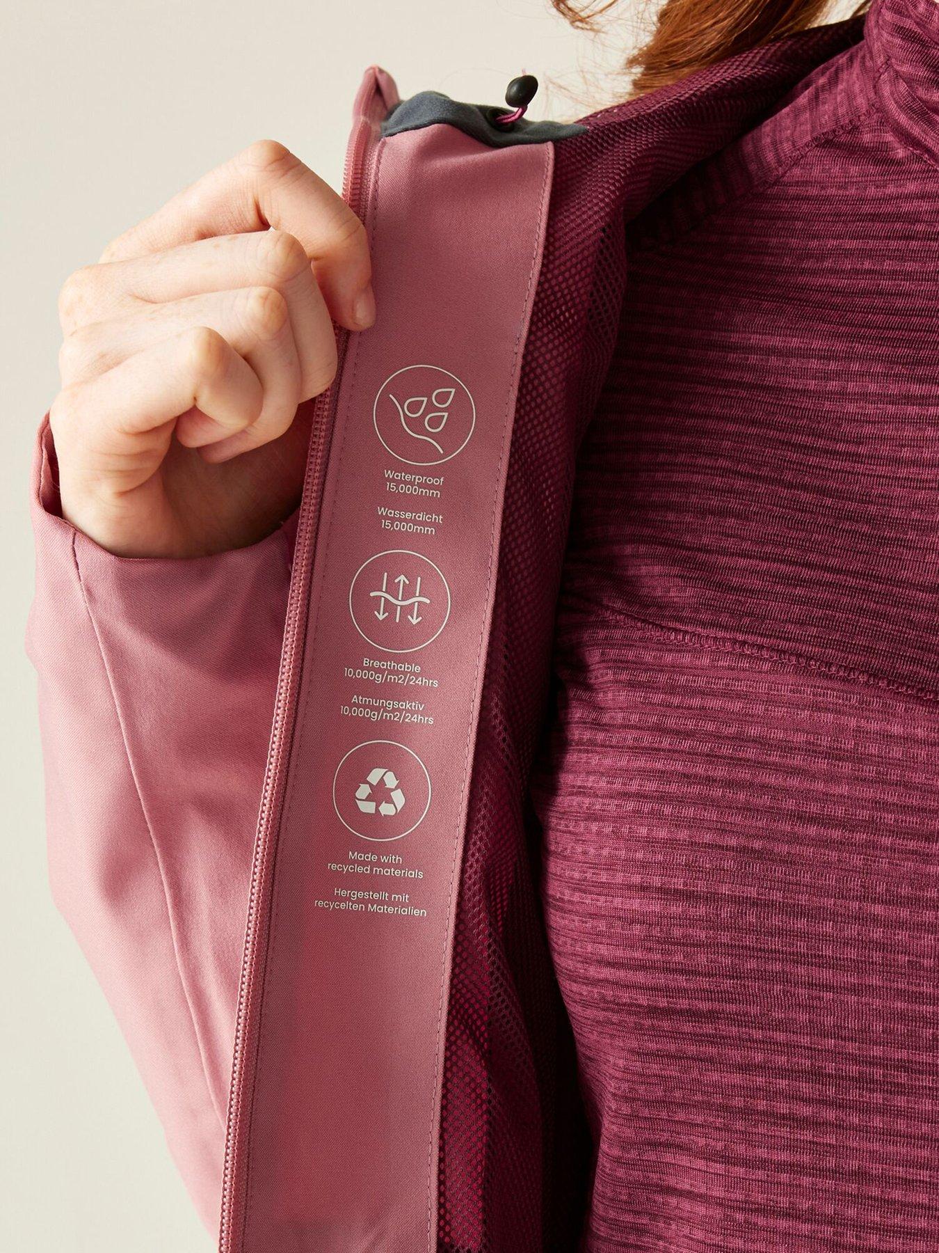  image of regatta-womens-birchdale-ii-waterproof-shell-jacket-pink