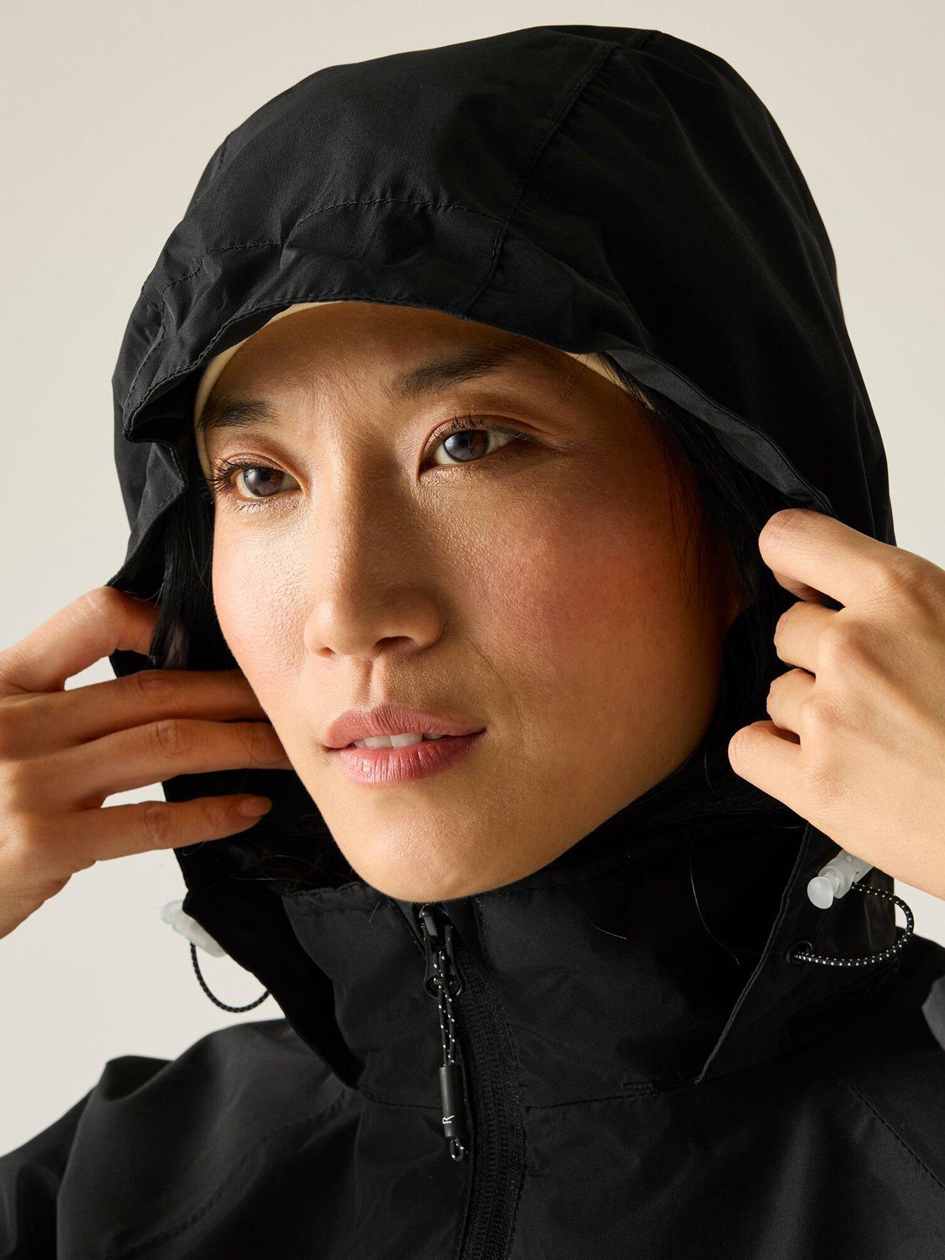  image of regatta-womens-dayshall-waterproof-shell-jacket-black