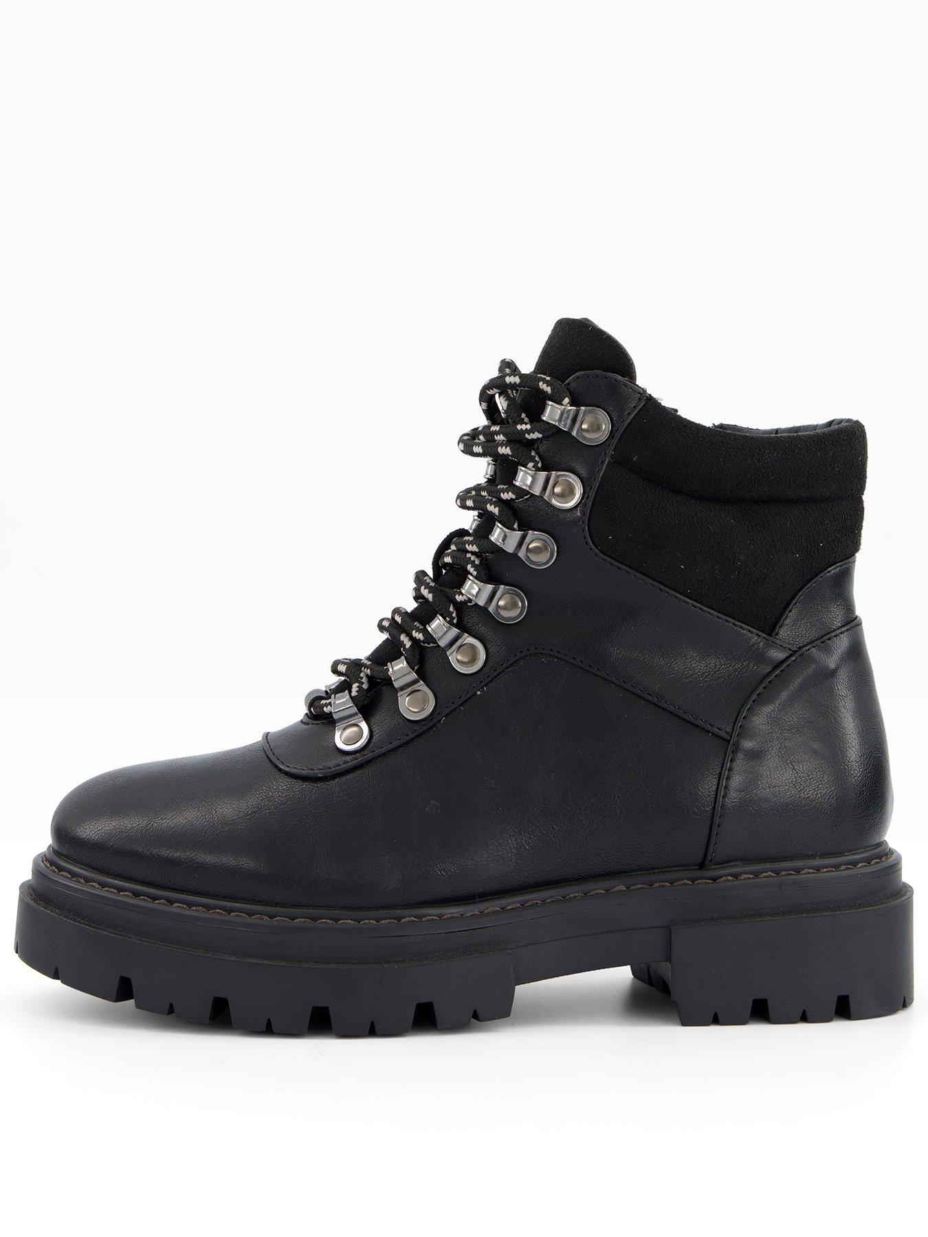  image of the-very-collection-extra-wide-fit-hiker-boot-black