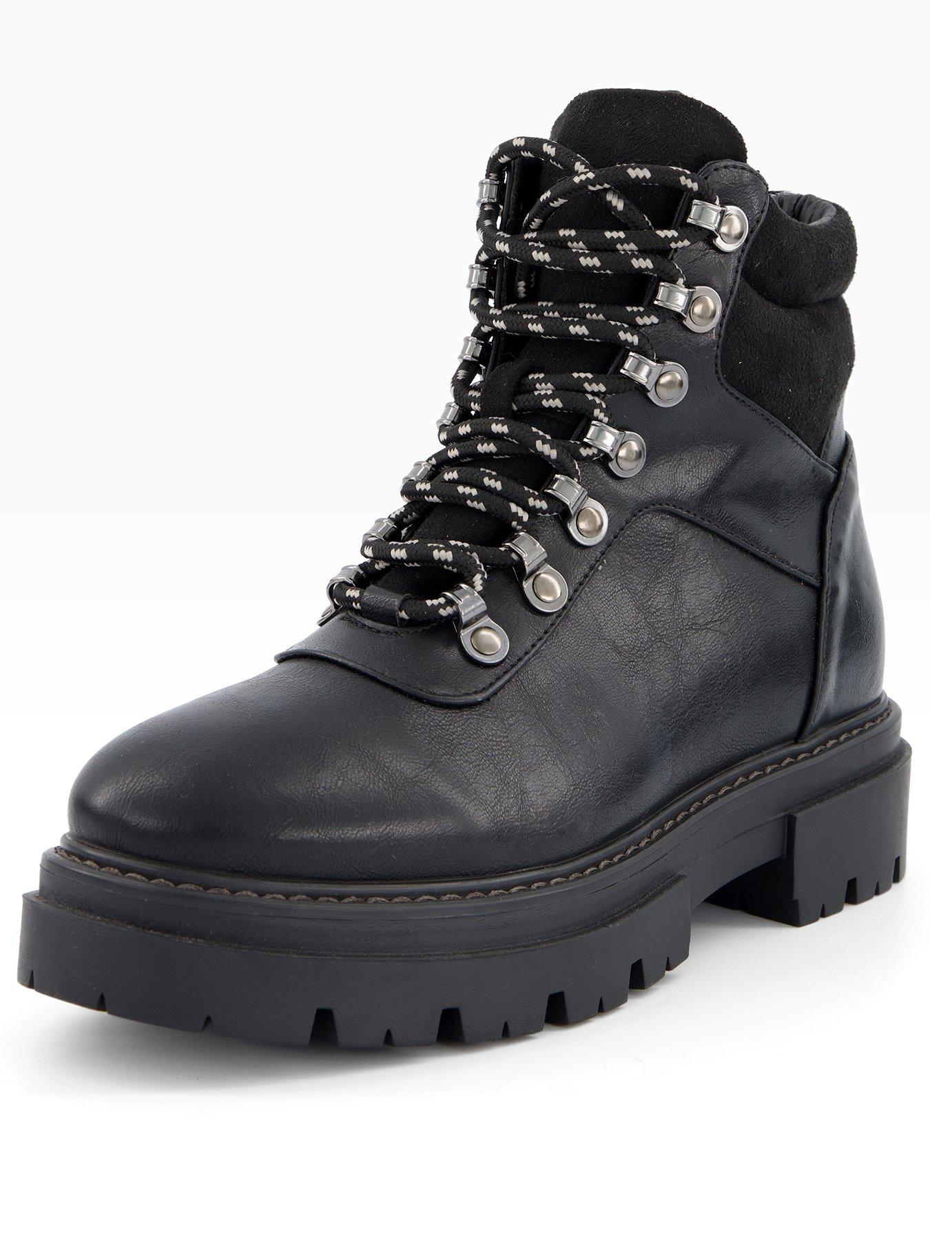 back image of the-very-collection-extra-wide-fit-hiker-boot-black