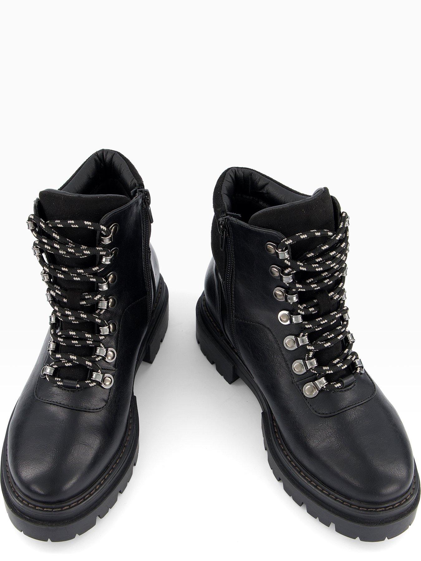  image of the-very-collection-extra-wide-fit-hiker-boot-black