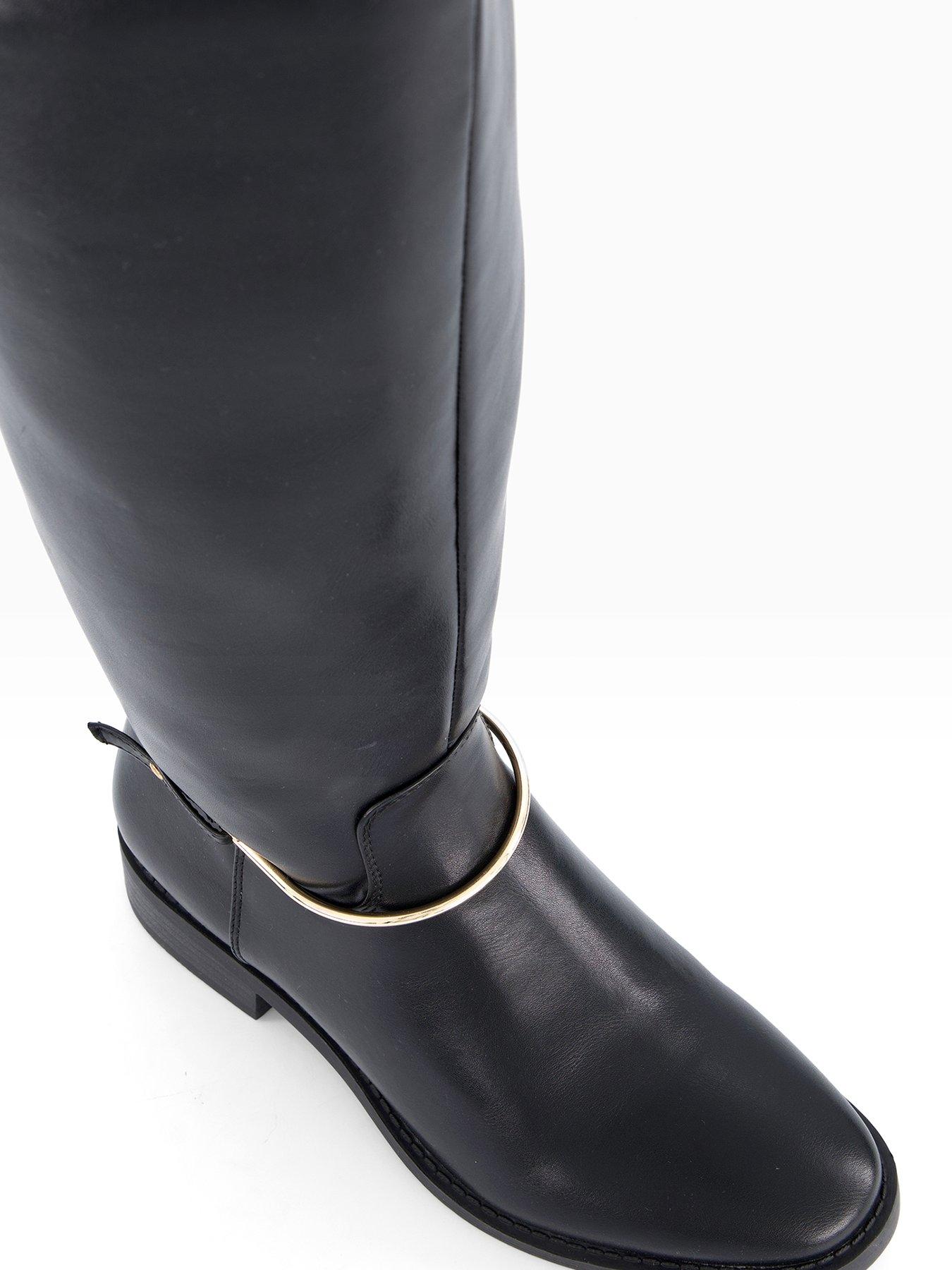  image of the-very-collection-wide-fit-riding-boot-black