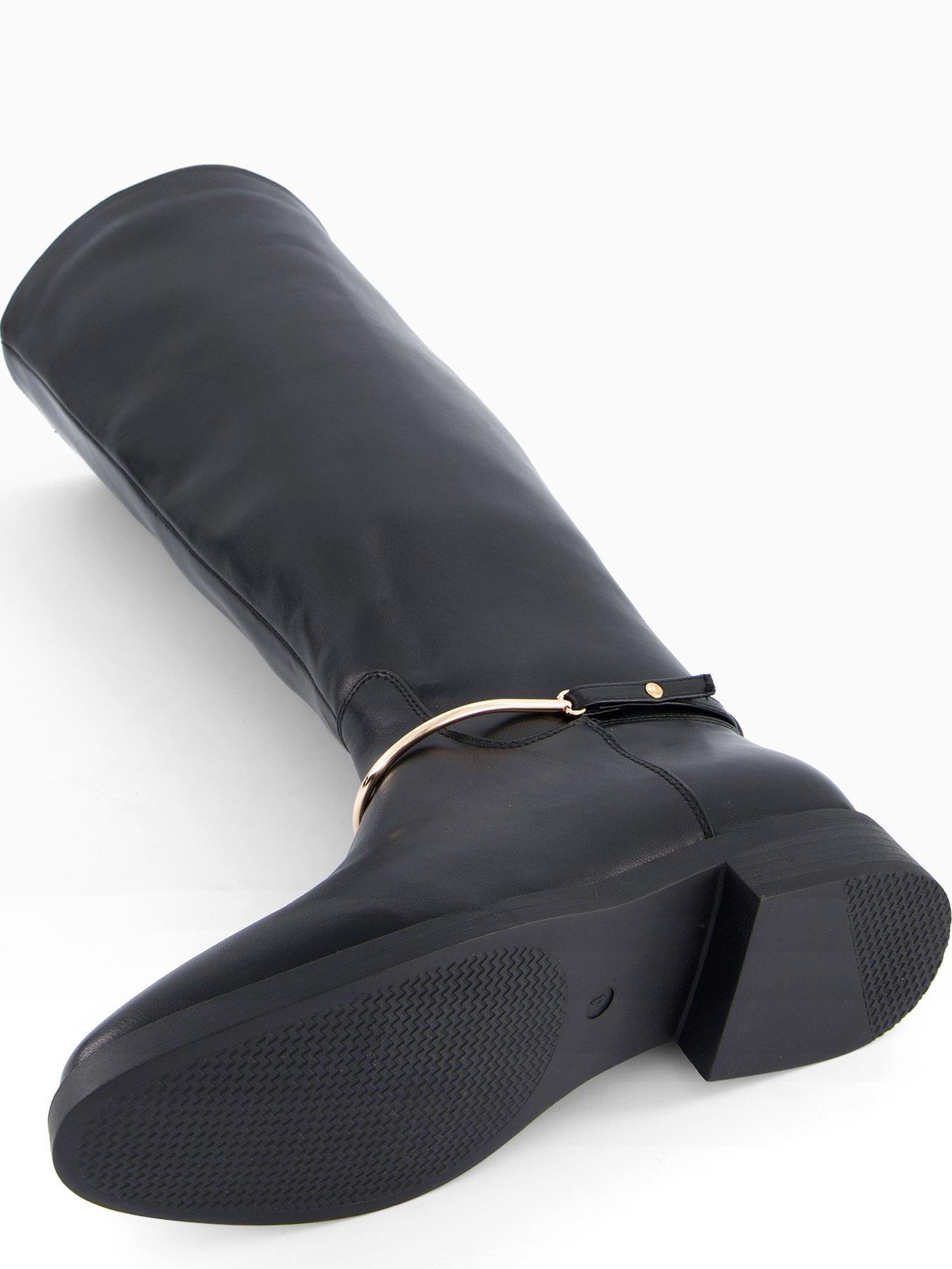  image of the-very-collection-wide-fit-riding-boot-black
