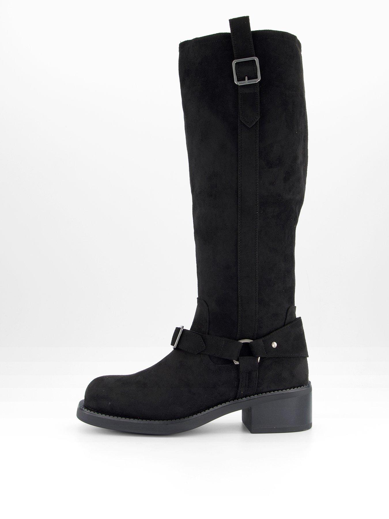  image of the-very-collection-wide-fit-with-wider-fitting-calf-knee-boot-black