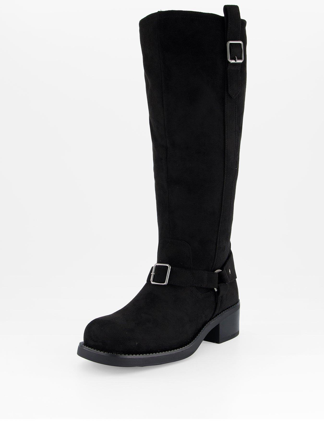 back image of the-very-collection-wide-fit-with-wider-fitting-calf-knee-boot-black