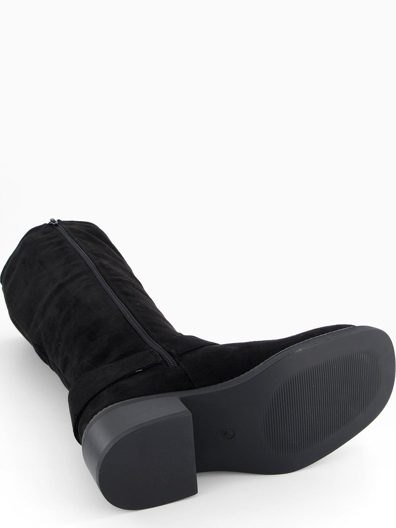  image of the-very-collection-wide-fit-with-wider-fitting-calf-knee-boot-black