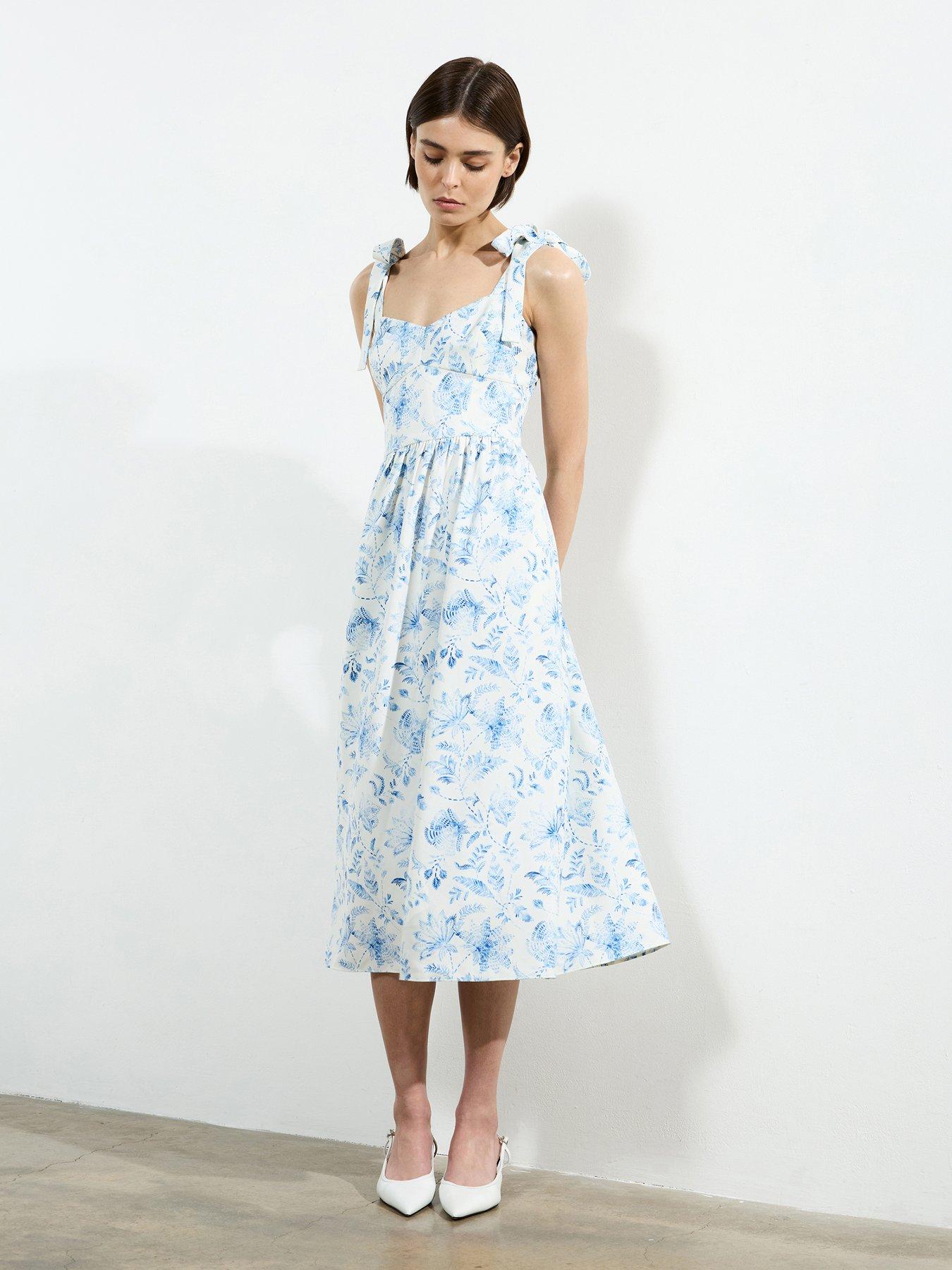 french-connection-floral-print-crepe-bow-tie-sleeveless-a-line-midi-dress